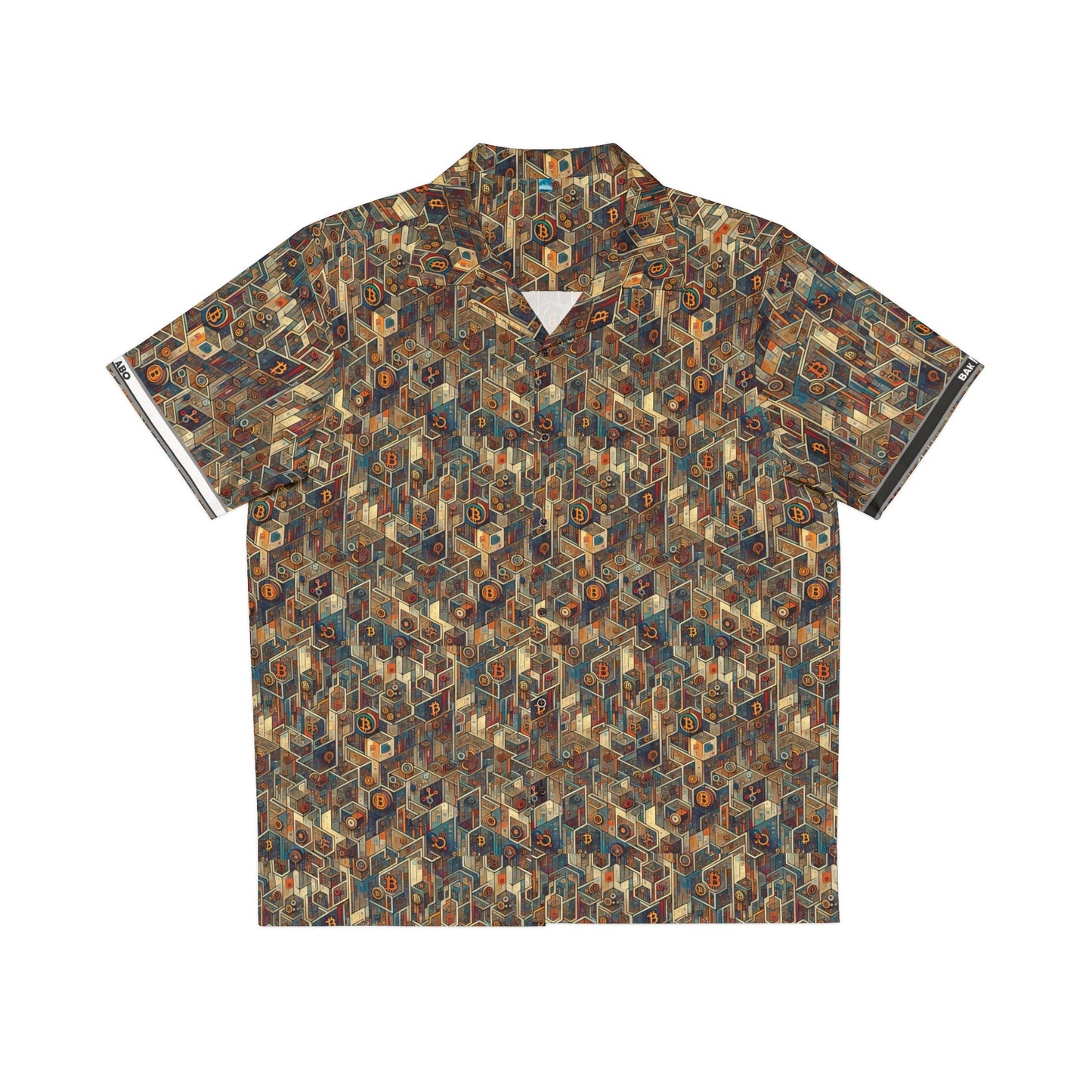 Retro Geometric Hawaiian Shirt — Vintage Brown Tiki Pattern Aloha Shirt Printify bakabo.club