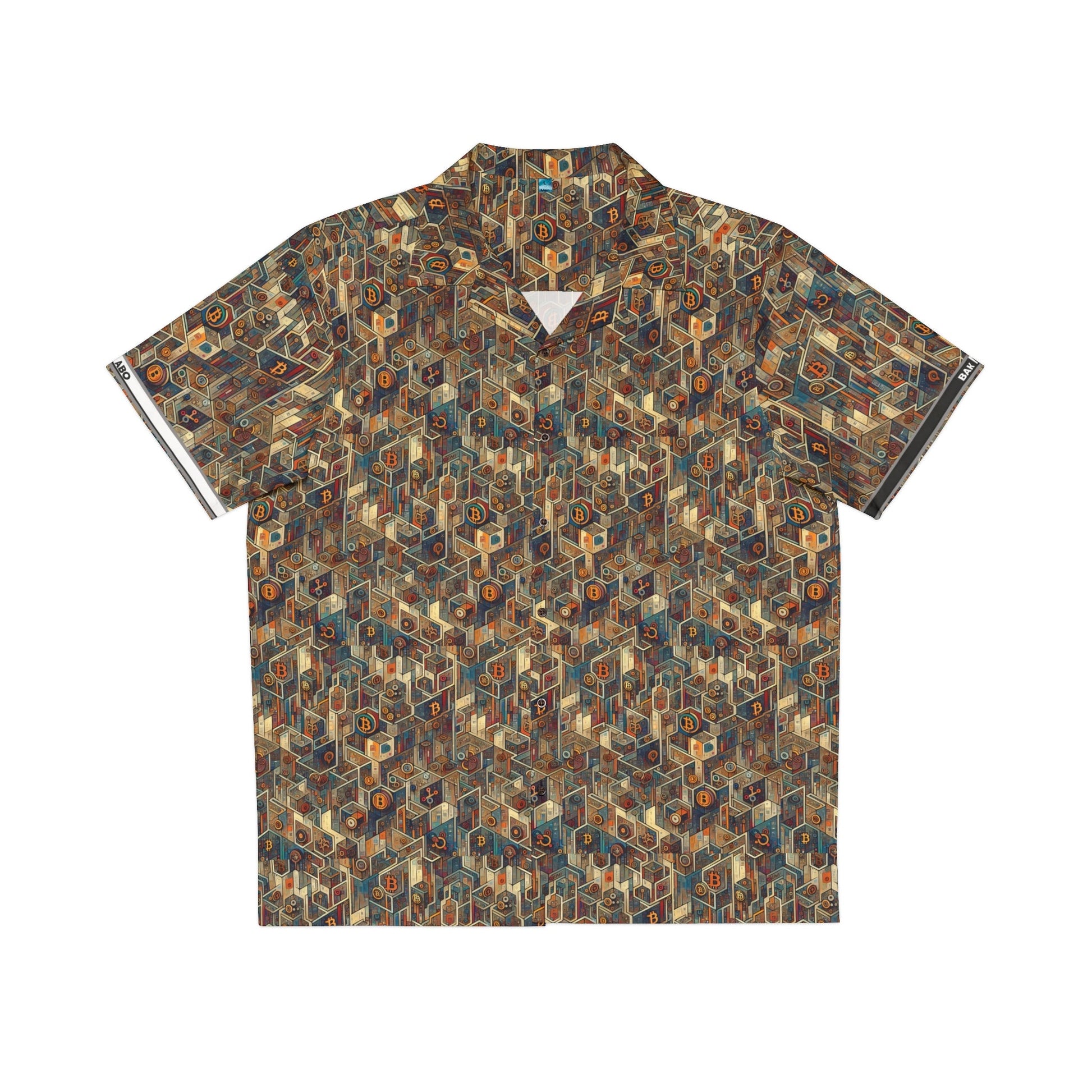 Retro Geometric Hawaiian Shirt — Vintage Brown Tiki Pattern Aloha Shirt Printify bakabo.club