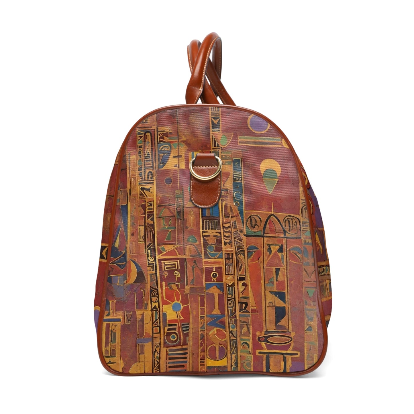 Waterproof Travel Bag — Egyptian Hieroglyphic Pattern Duffle Printify bakabo.club