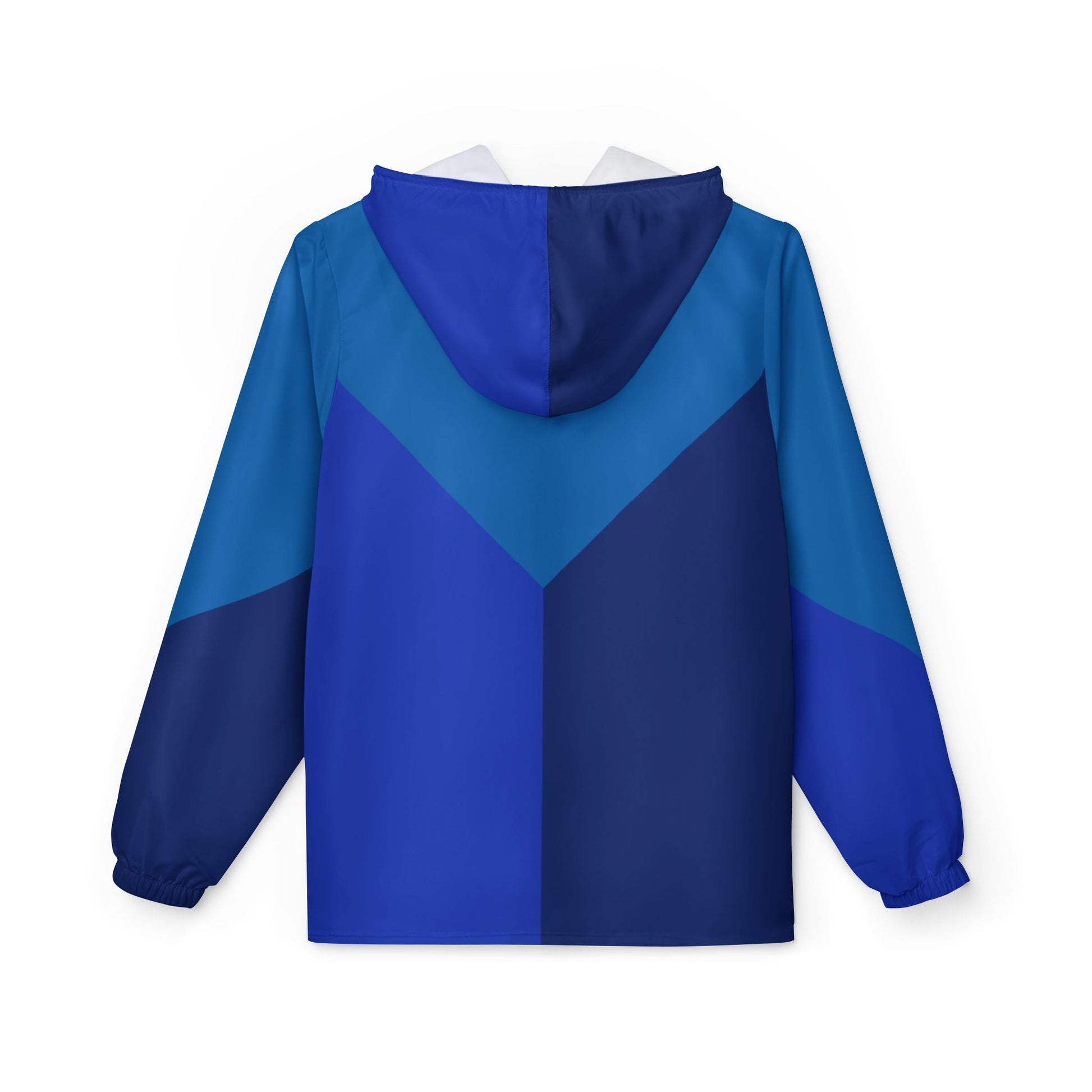 Blue Chevron Windbreaker Jacket – Lightweight Waterproof Hooded Jacket Printify bakabo.club