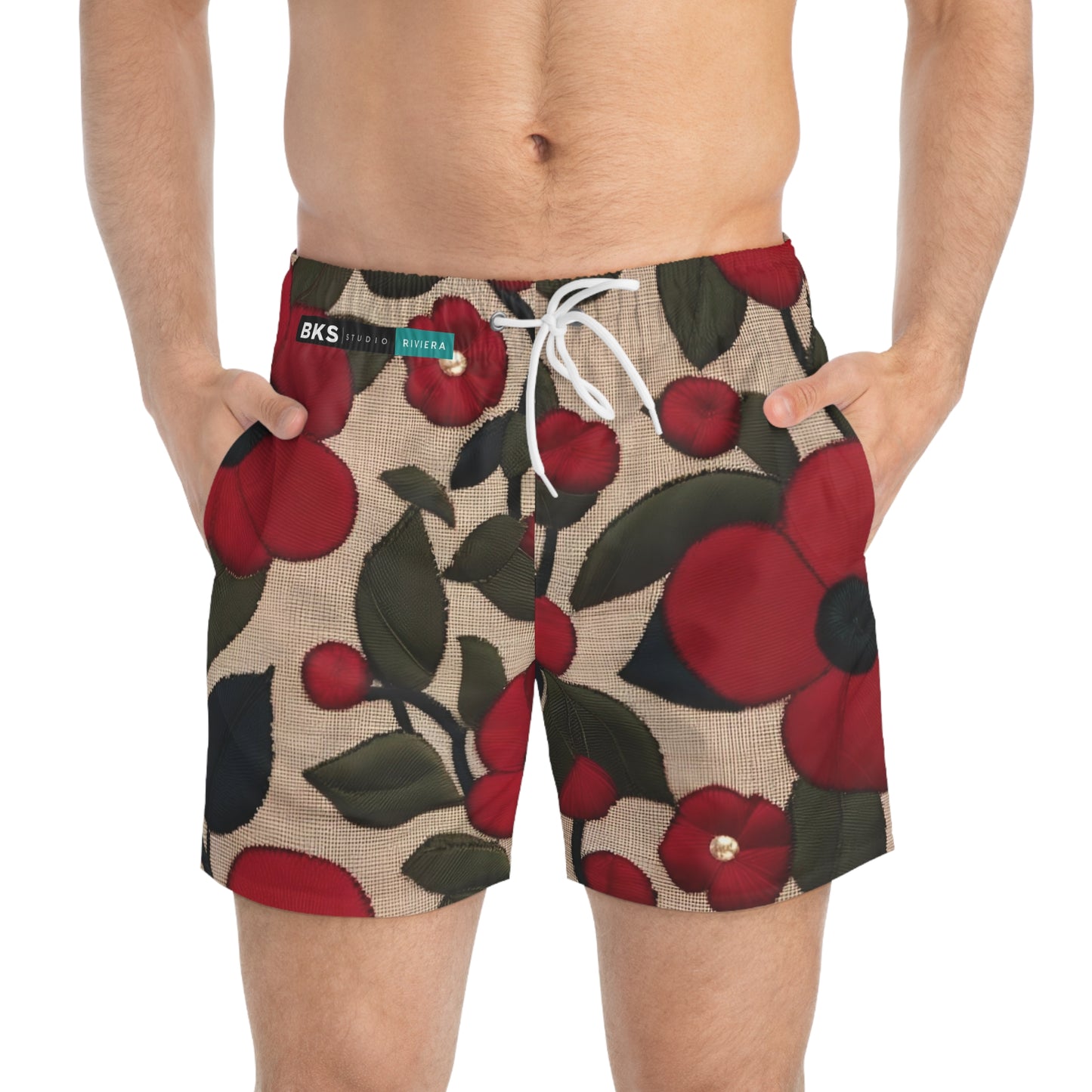 BKS Riviera Floral Poppy™ Swim Trunks