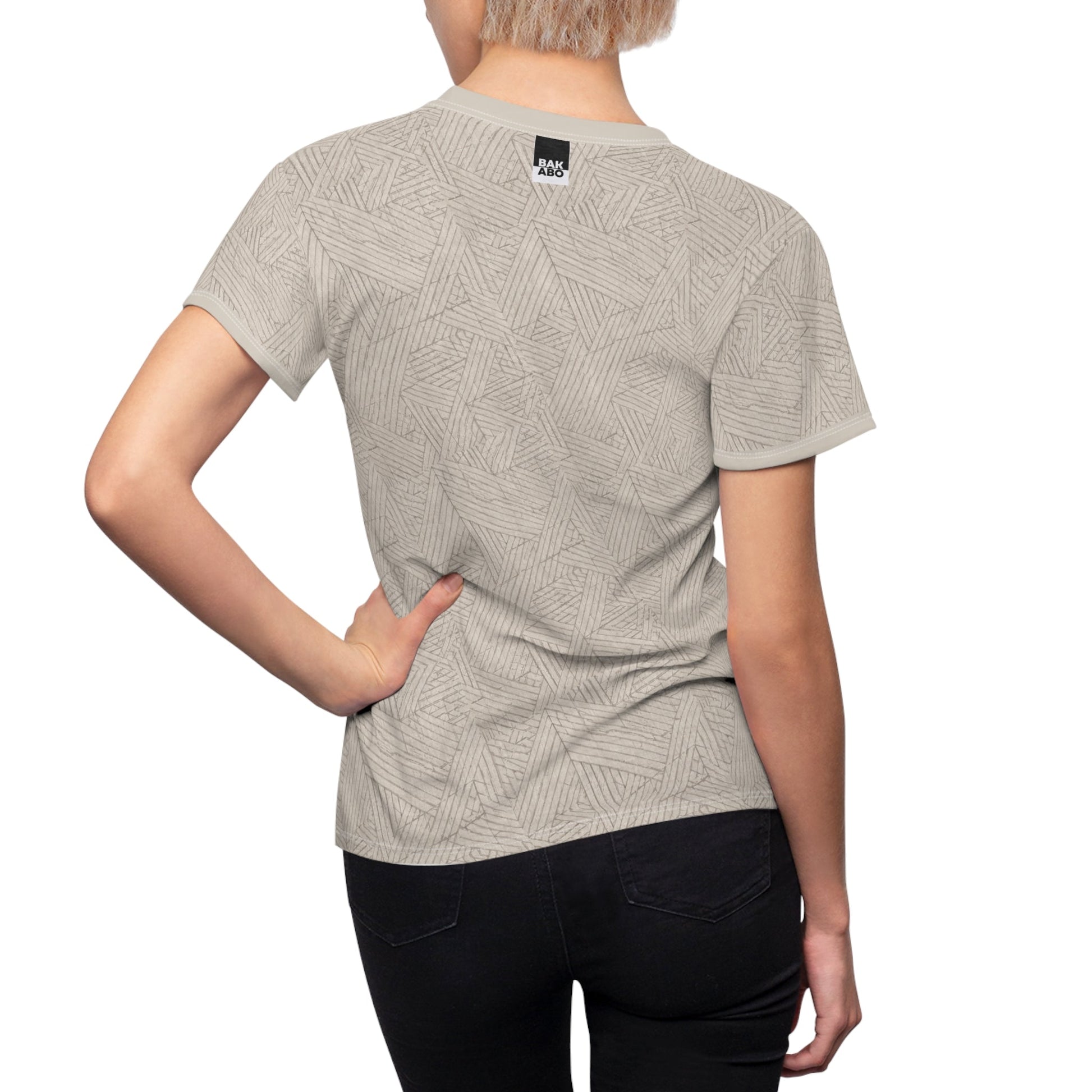 BKS Textured Geo Women's Cut & Sew Tee — Neutral... Printify bakabo.club