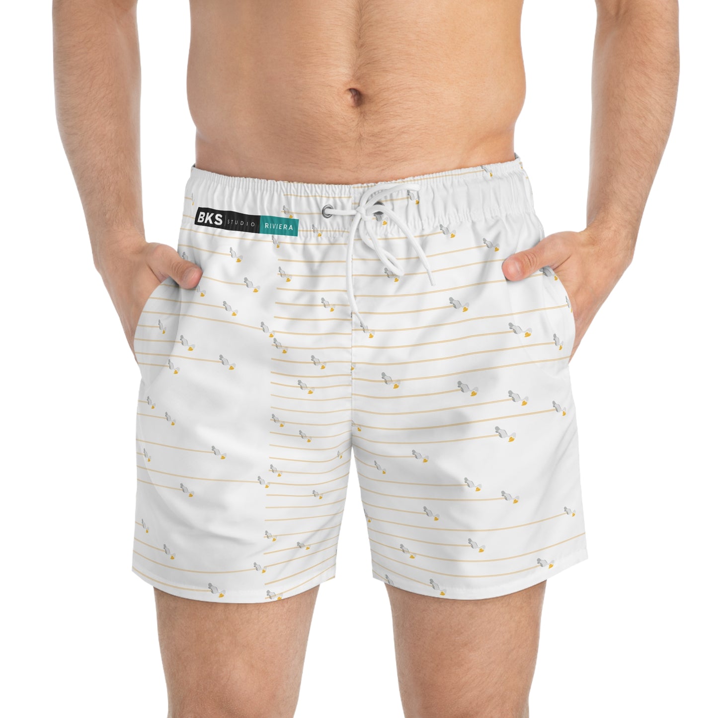 BKS Riviera Bird Pinstripe™ Swim Trunks