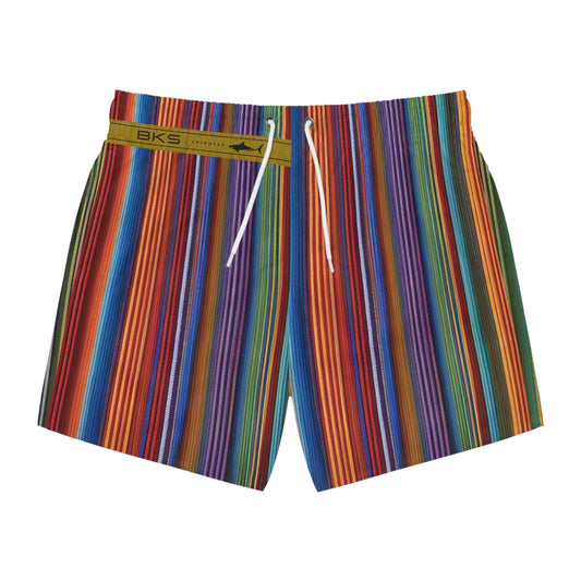 Striped Fiesta Swim Trunks — Colorful Serape Pattern All-Over Print Printify bakabo.club