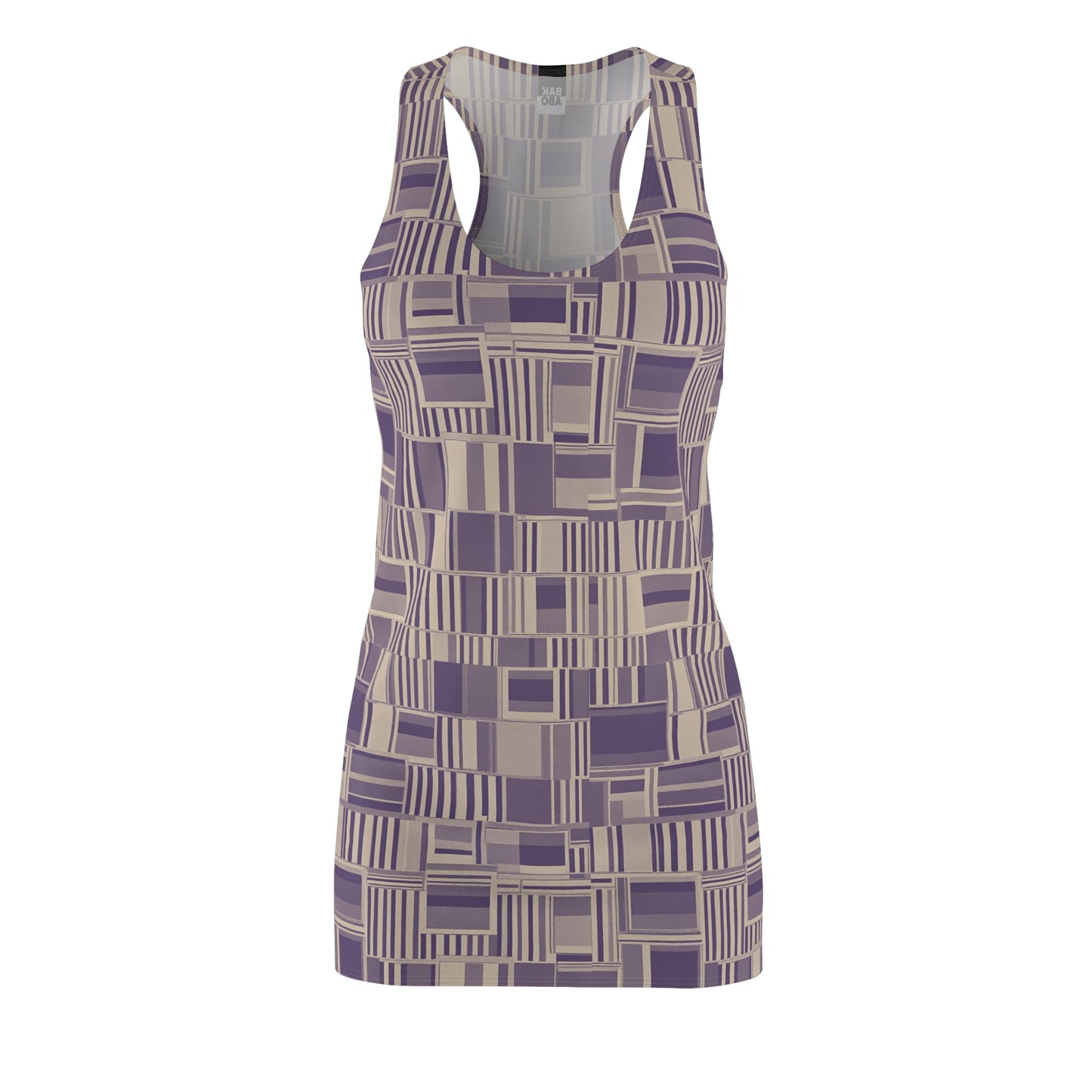 Geometric Plum Racerback Dress — All-Over Print Midi Printify bakabo.club
