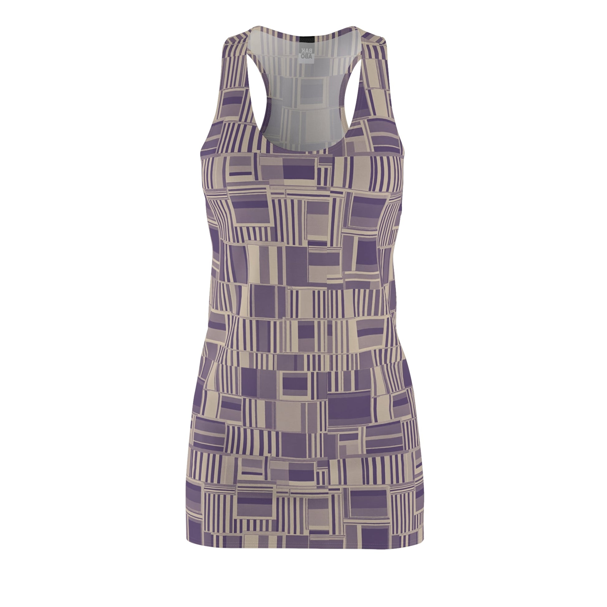 Geometric Plum Racerback Dress — All-Over Print Midi Printify bakabo.club