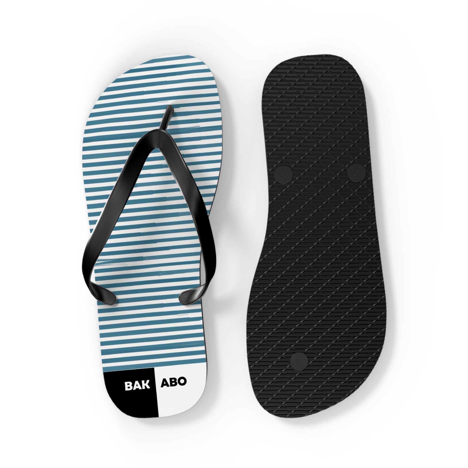 Striped Beach Flip Flops – Blue Nautical Summer Sandals Printify bakabo.club