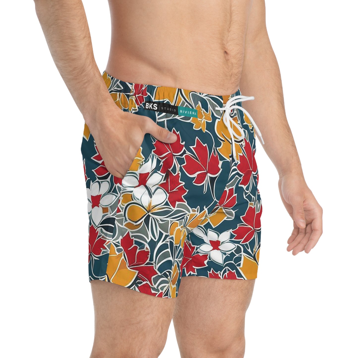 BKS Riviera Green Swirl™ Swim Trunks