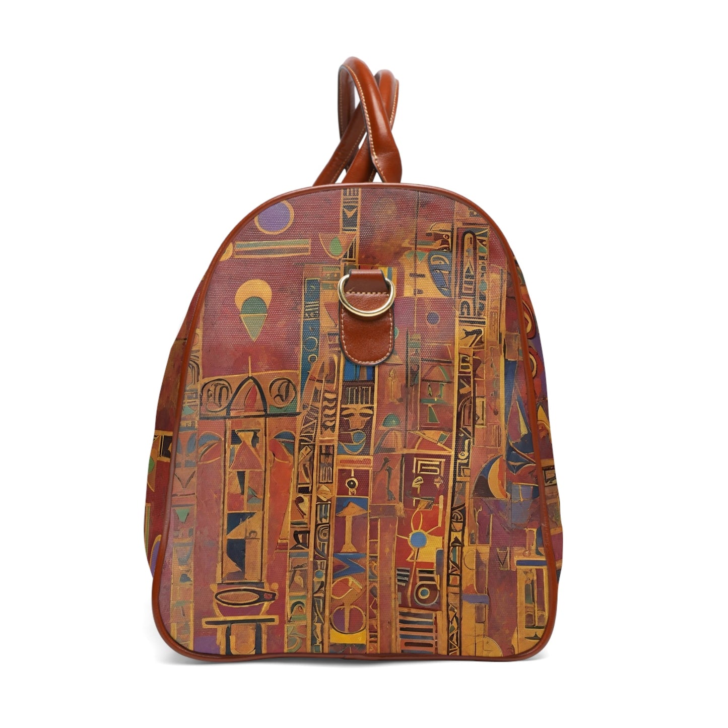 Waterproof Travel Bag — Egyptian Hieroglyphic Pattern Duffle Printify bakabo.club