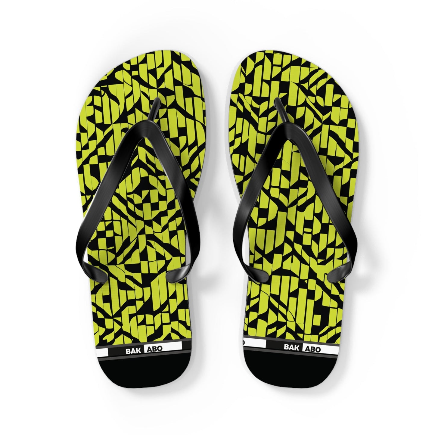 Flip Flops — Neon Geometric Pattern Beach Sandals Printify bakabo.club