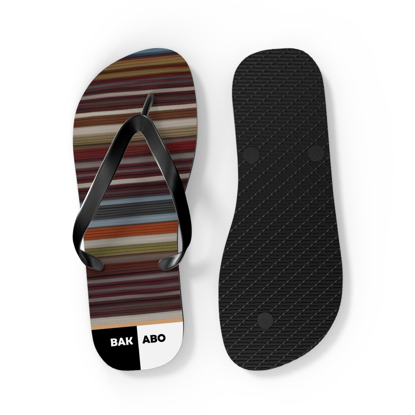 Striped Brown Beach Flip Flops – Casual Summer Sandals Printify bakabo.club