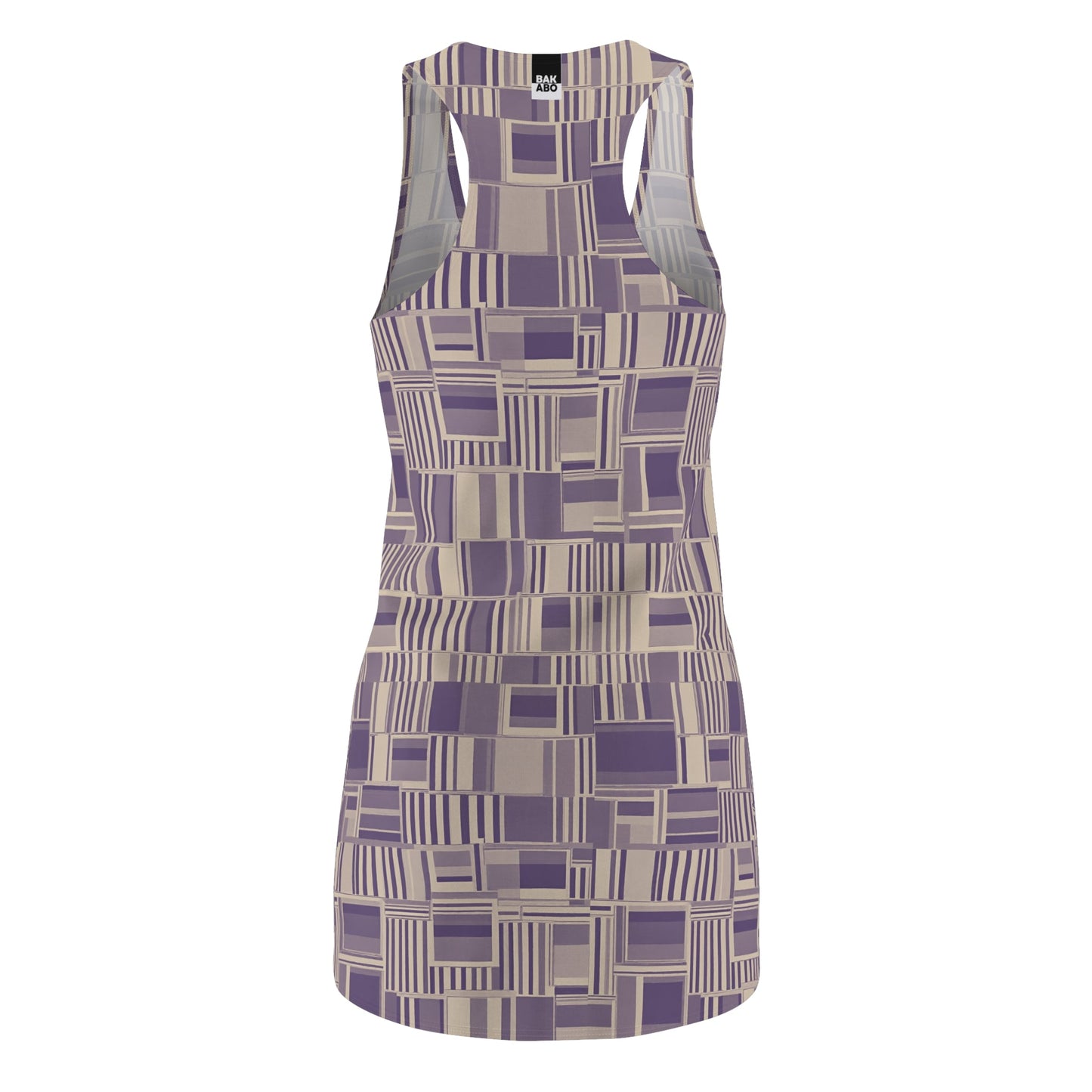 Geometric Plum Racerback Dress — All-Over Print Midi Printify bakabo.club