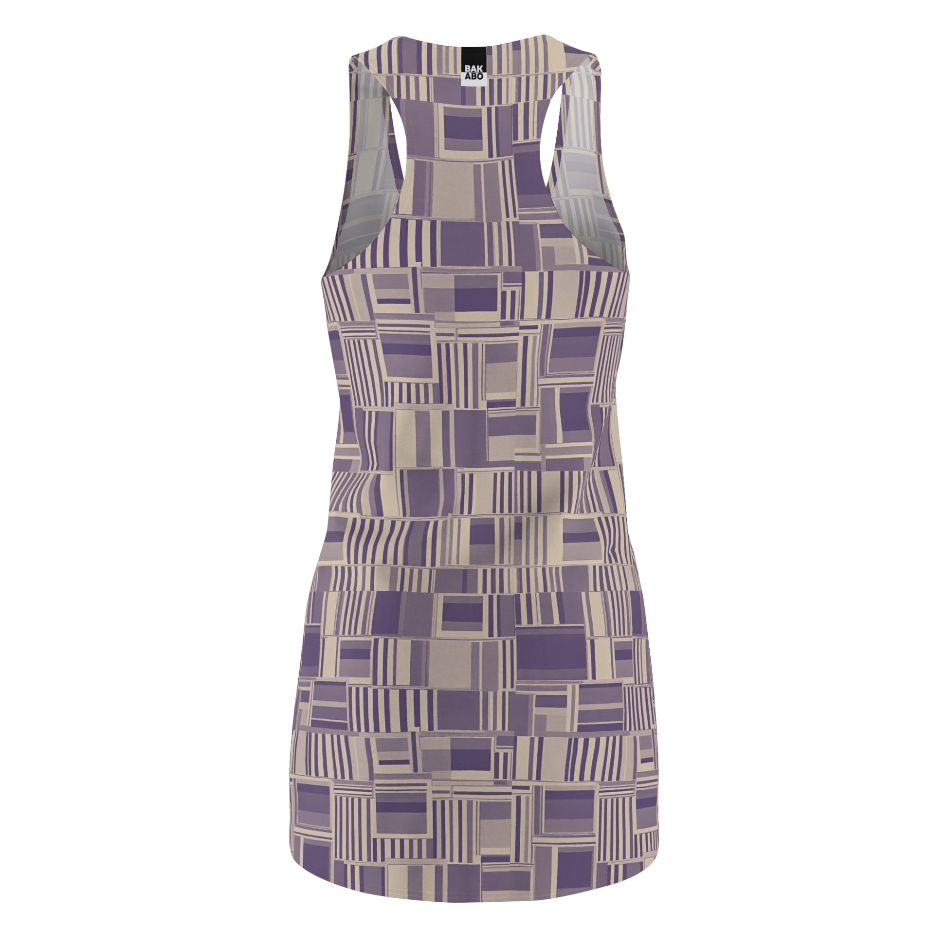 Geometric Plum Racerback Dress — All-Over Print Midi Printify bakabo.club