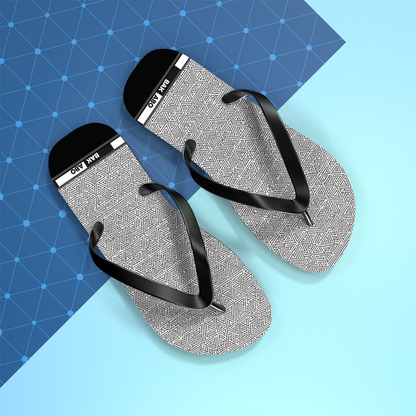 Gray Geometric Pattern Flip Flops – Minimalist Beach Sandals Printify bakabo.club