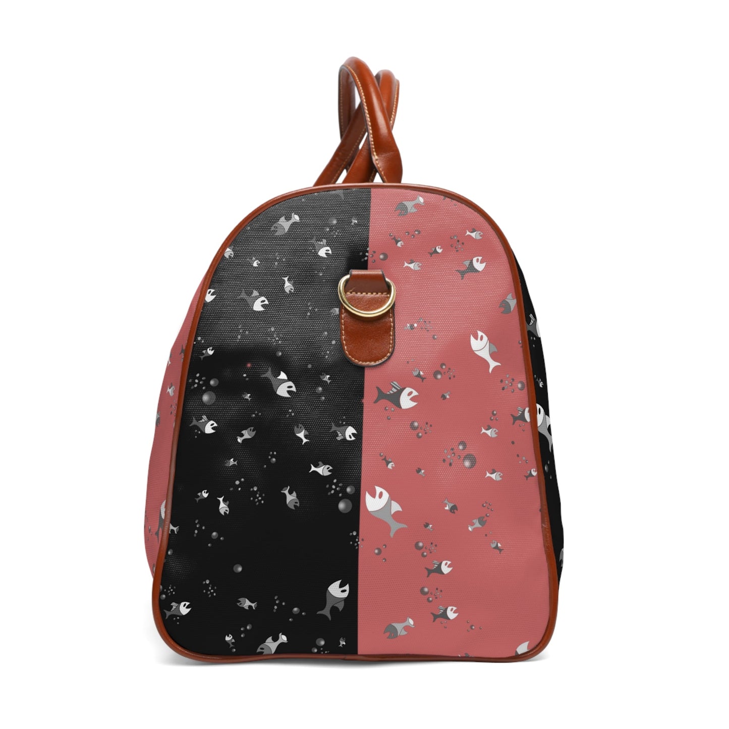 Speckled Two-Tone Waterproof Travel Duffle Bag — Black & Rose Weekend Bag Printify bakabo.club