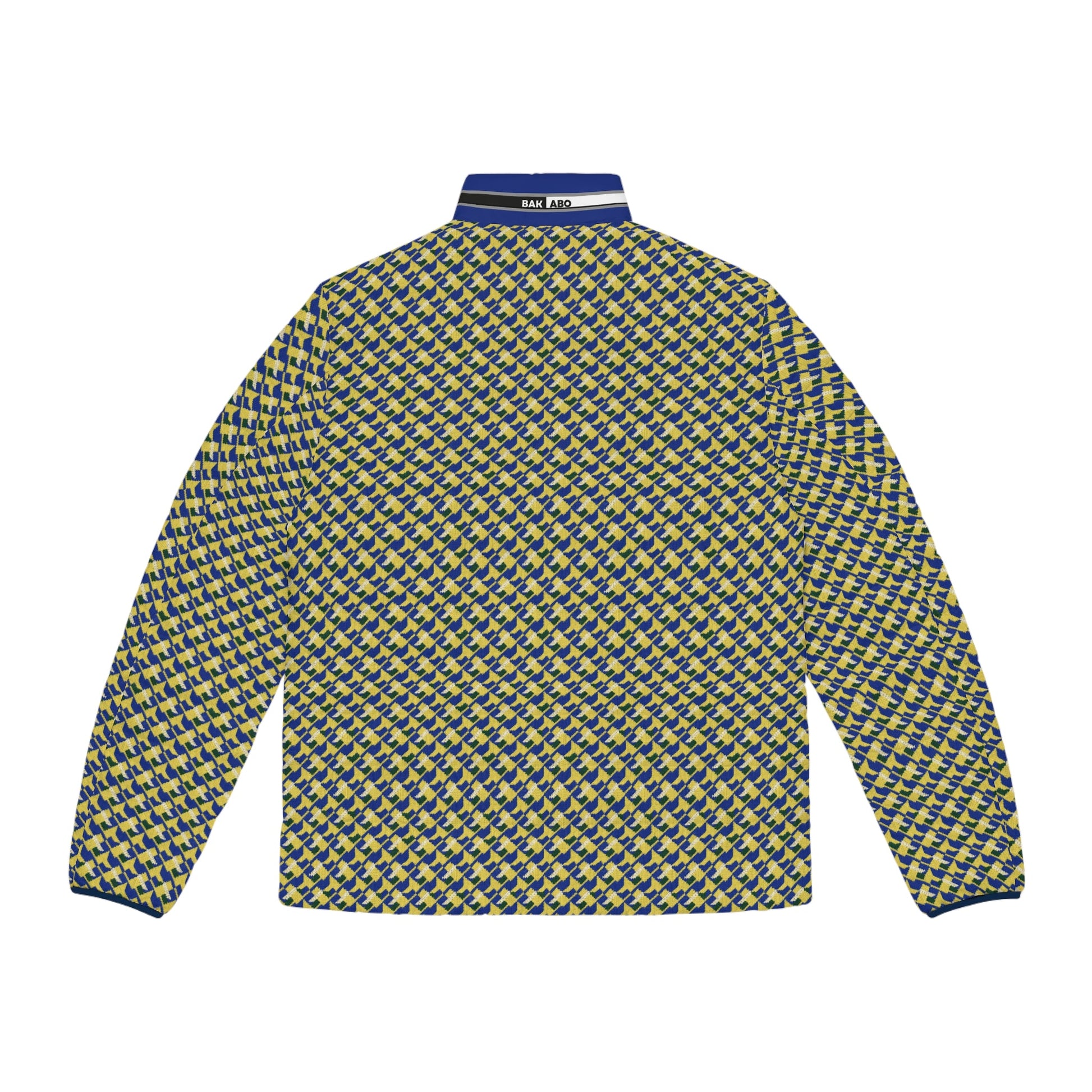 Men's Geometric Houndstooth Puffer Jacket – All-Over Print Printify bakabo.club