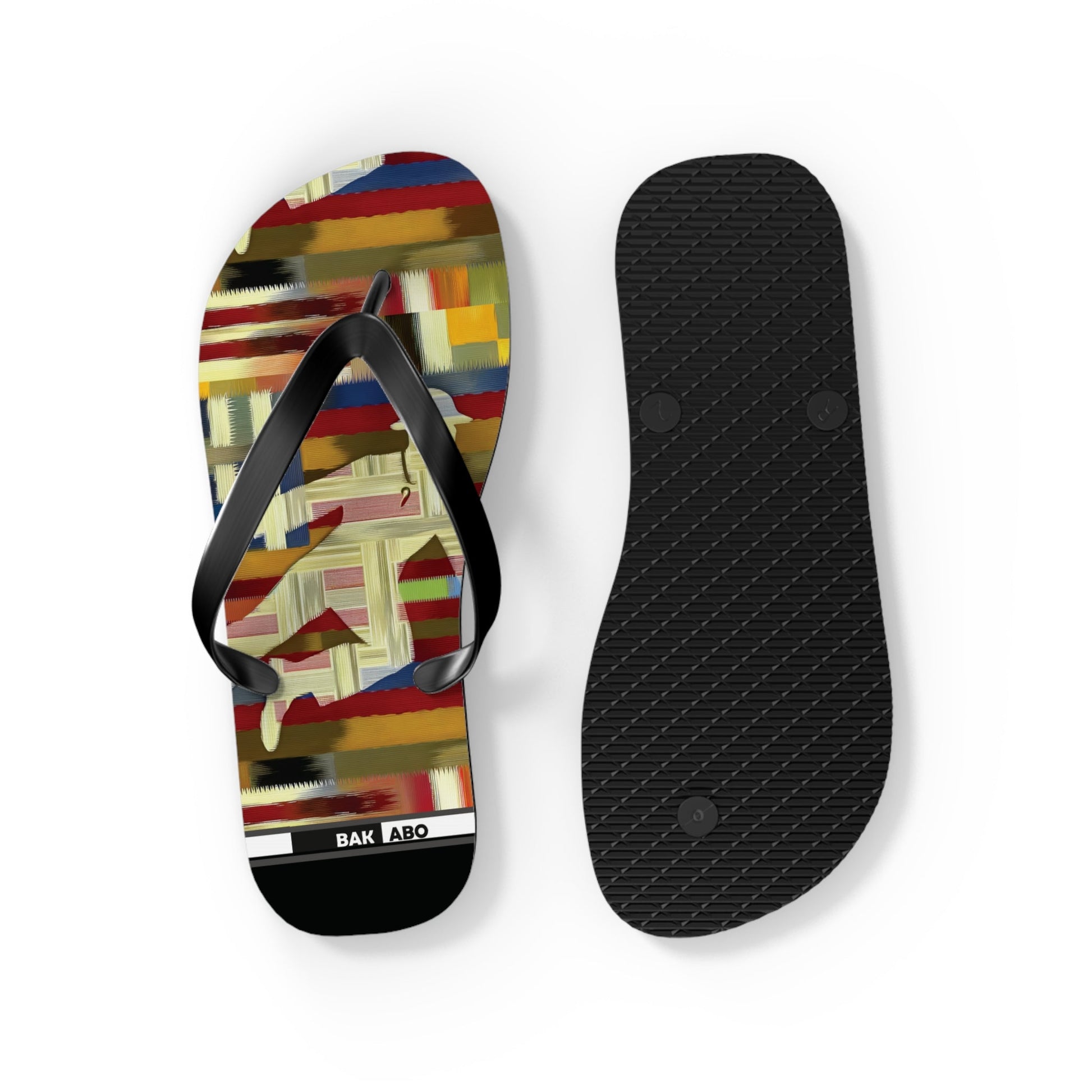 Abstract Colorblock Flip Flops – Bold Geo Beach Sandals Printify bakabo.club