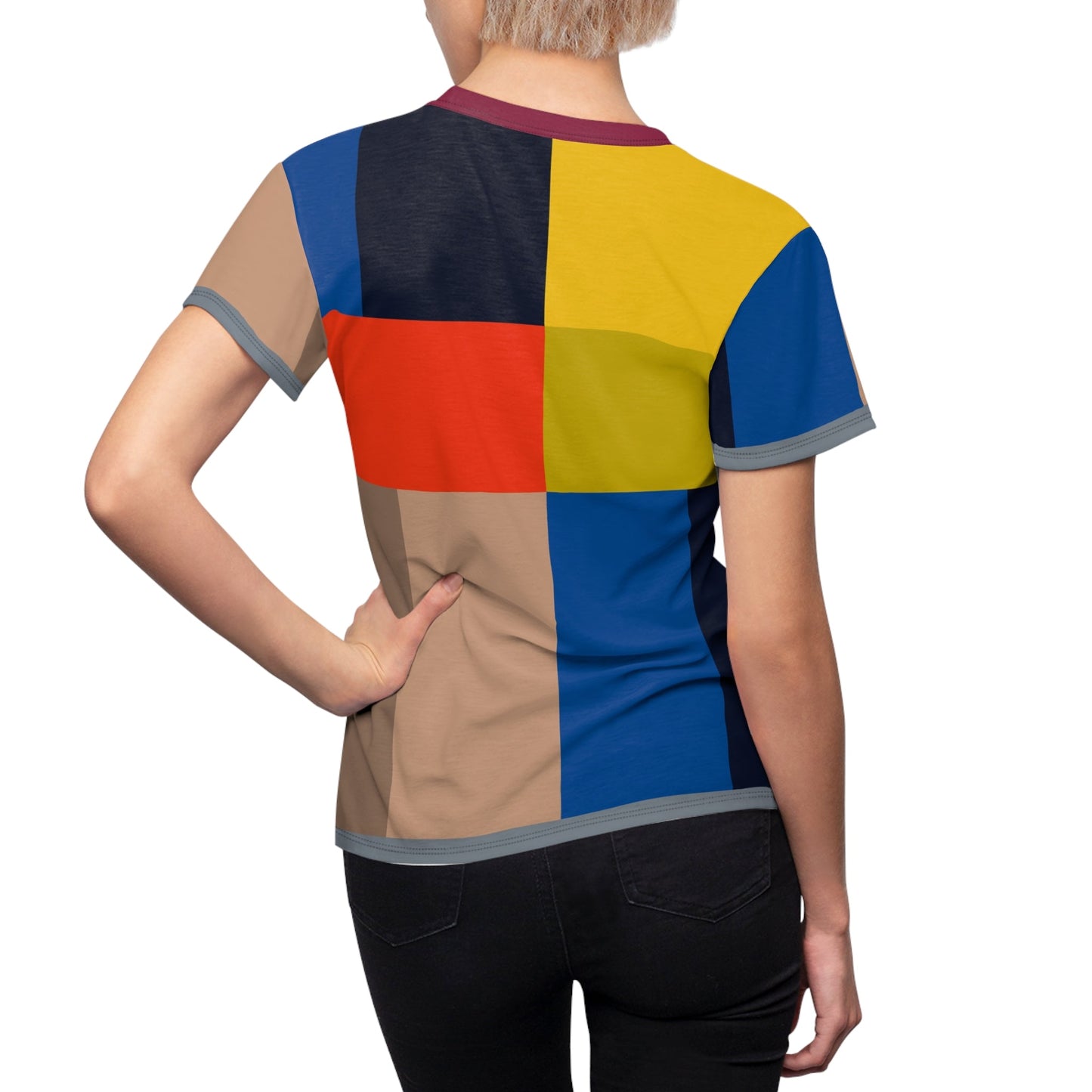 Paris Block Women's Cut & Sew Tee Printify bakabo.club