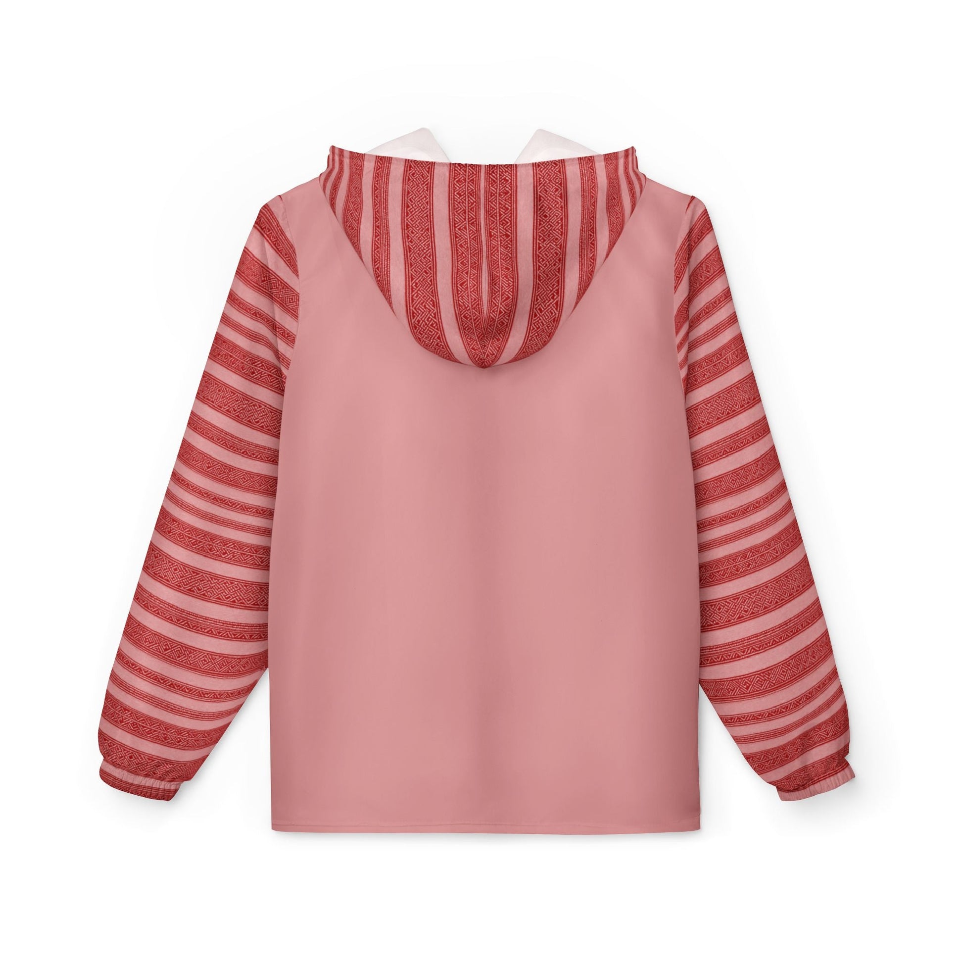 Striped Red Windbreaker Jacket — Lightweight Hooded Zip-Up Printify bakabo.club