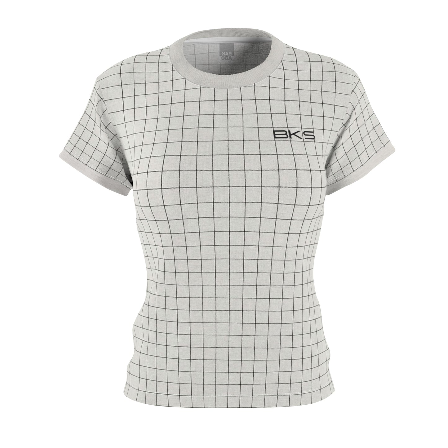 Women's Grid Tee — Minimalist BKS Check Pattern AOP Printify bakabo.club