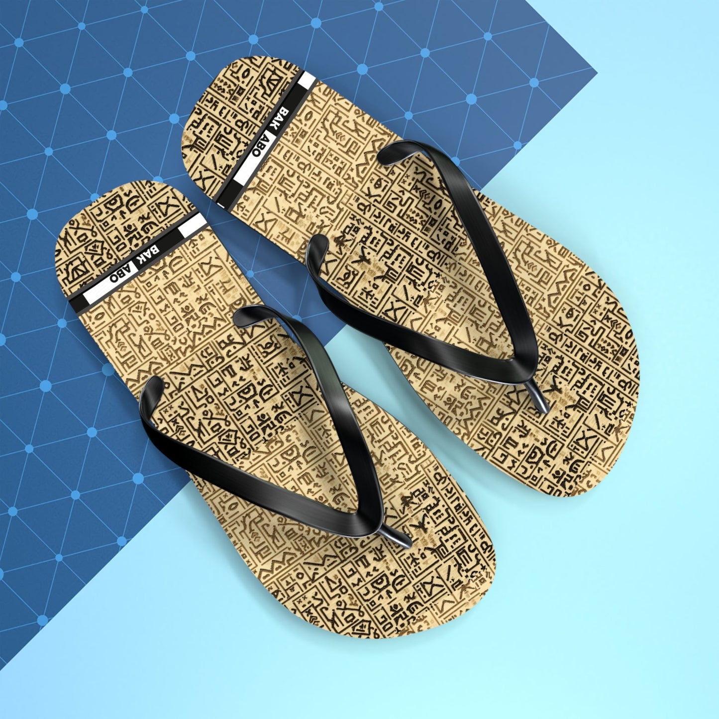 Flip Flops - Vintage Aztec Pattern Beach Sandals Printify bakabo.club