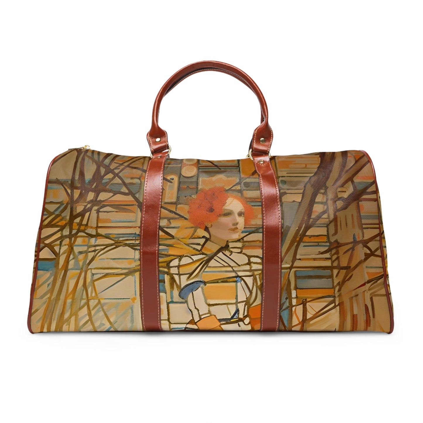 Art Nouveau Travel Duffle — Waterproof Bag with Vintage Portrait Design Printify bakabo.club