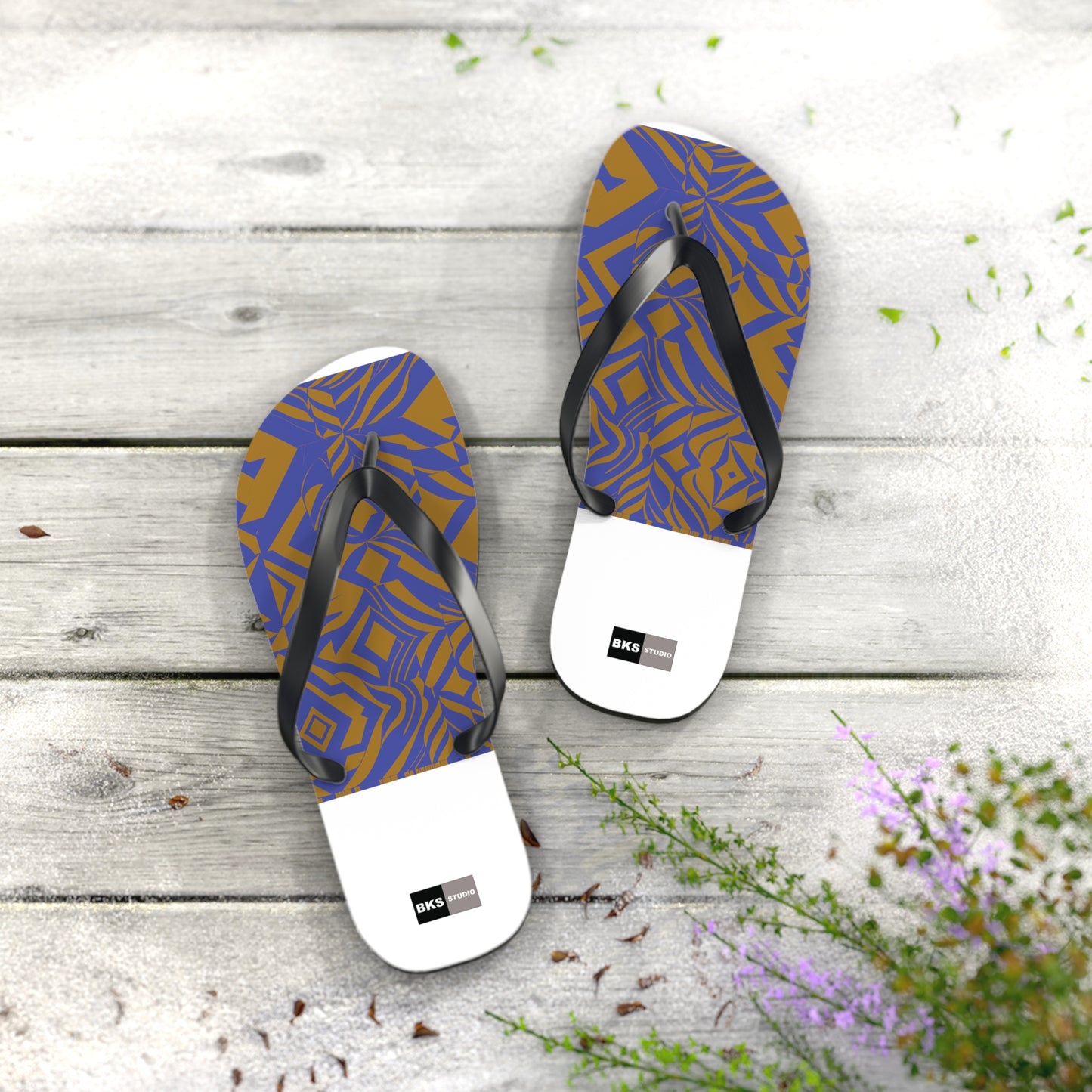 BKS Glyph Blue Gold™ Flip Flops