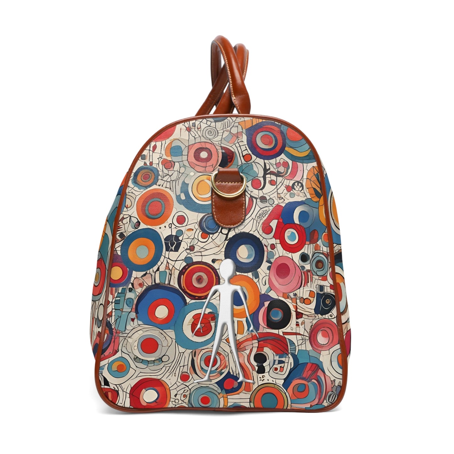 Waterproof Travel Bag — Retro Abstract Circle Pattern Duffle Printify bakabo.club