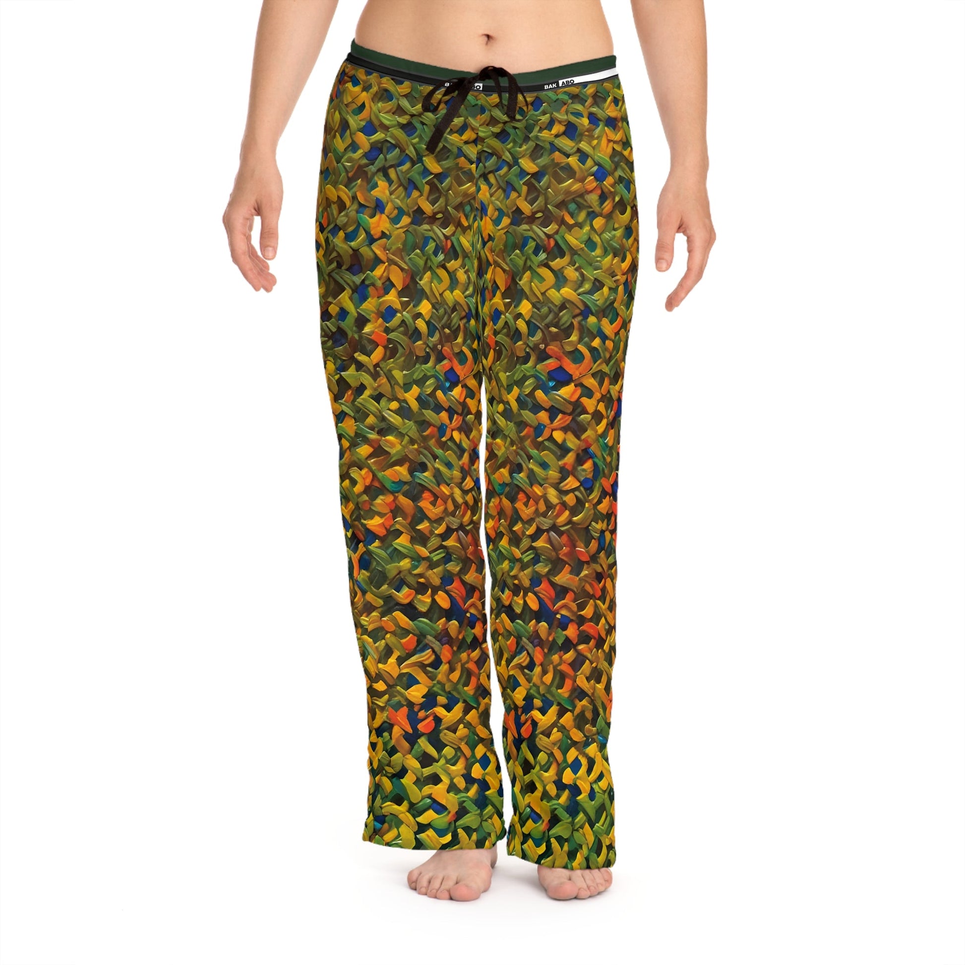 Knit-Pattern Lounge Pajama Pants — Cozy Multicolor Women's Sleepwear Printify bakabo.club