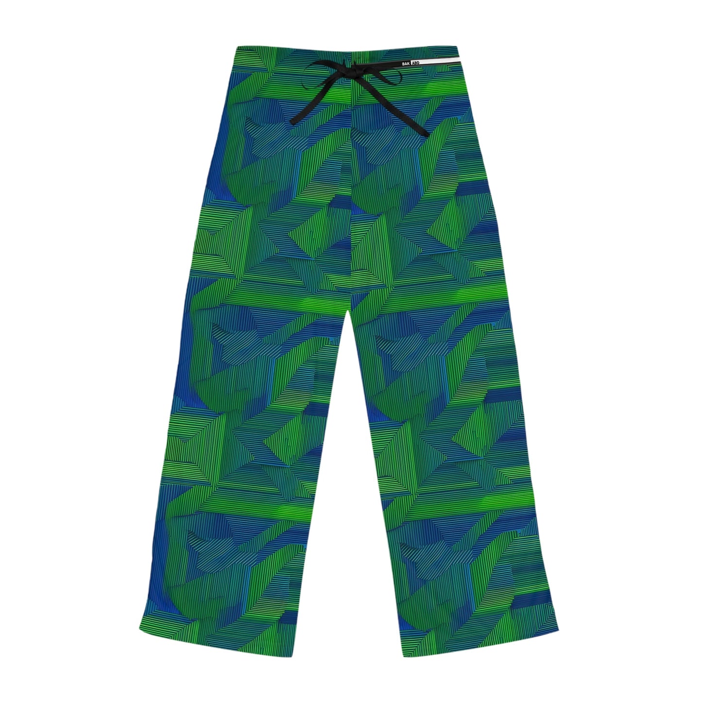 Green Geometric Women's Pajama Pants — Cozy Abstract Print Lounge Pants Printify bakabo.club