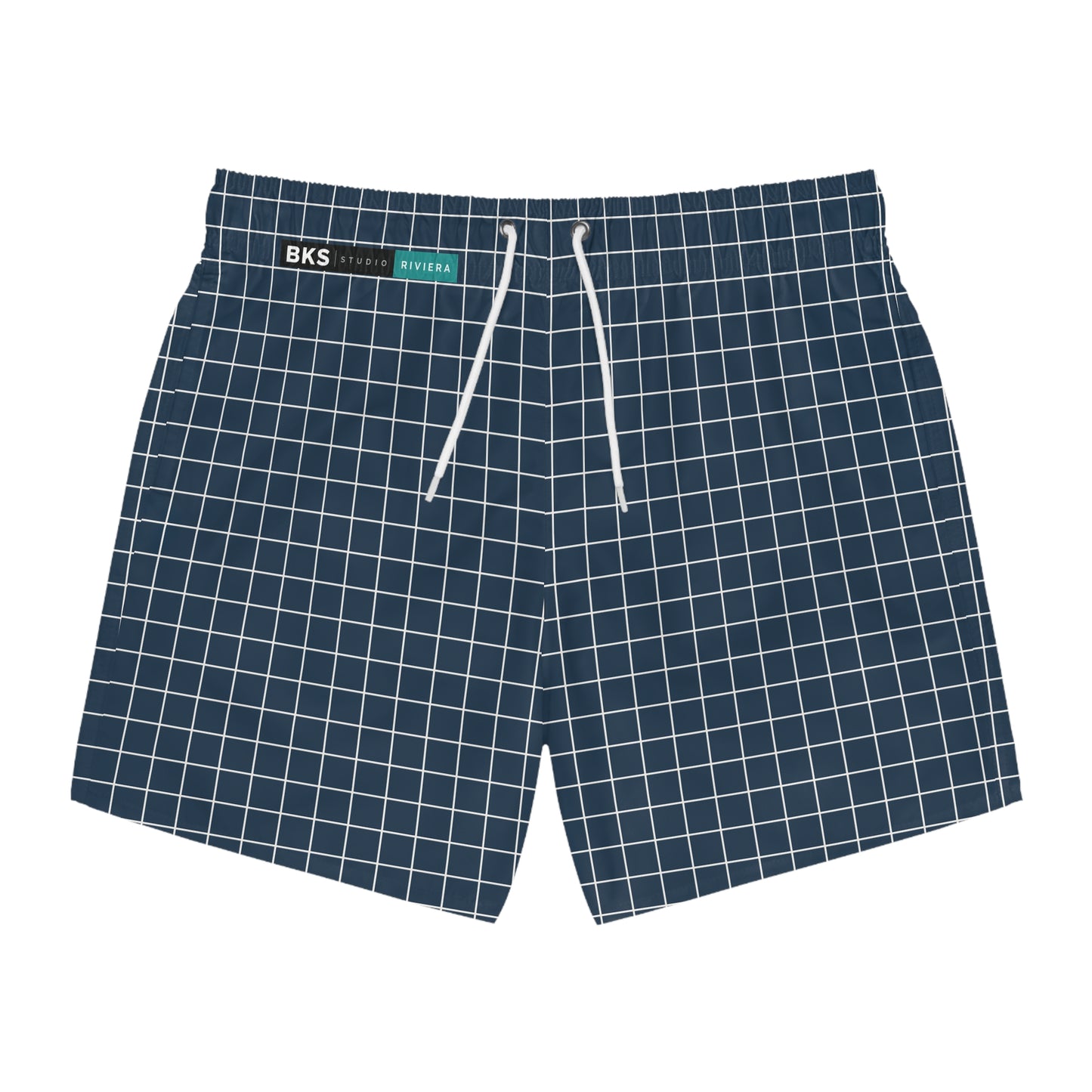 BKS Riviera Coast Grid Blue™ Swim Trunks