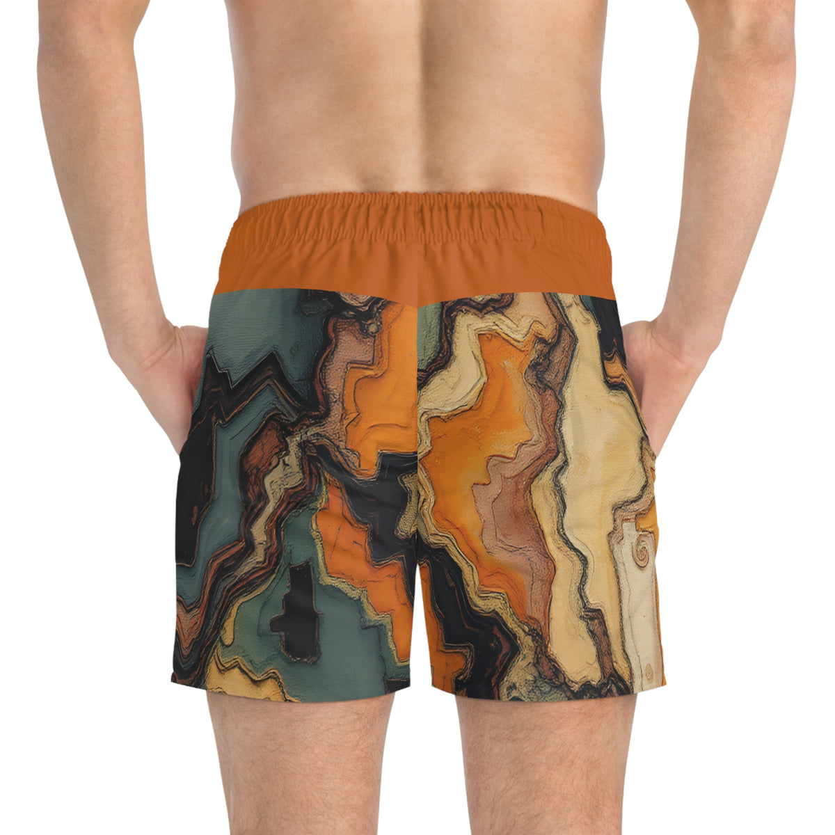 Flag Citrus™ Swim Trunks — flat lay