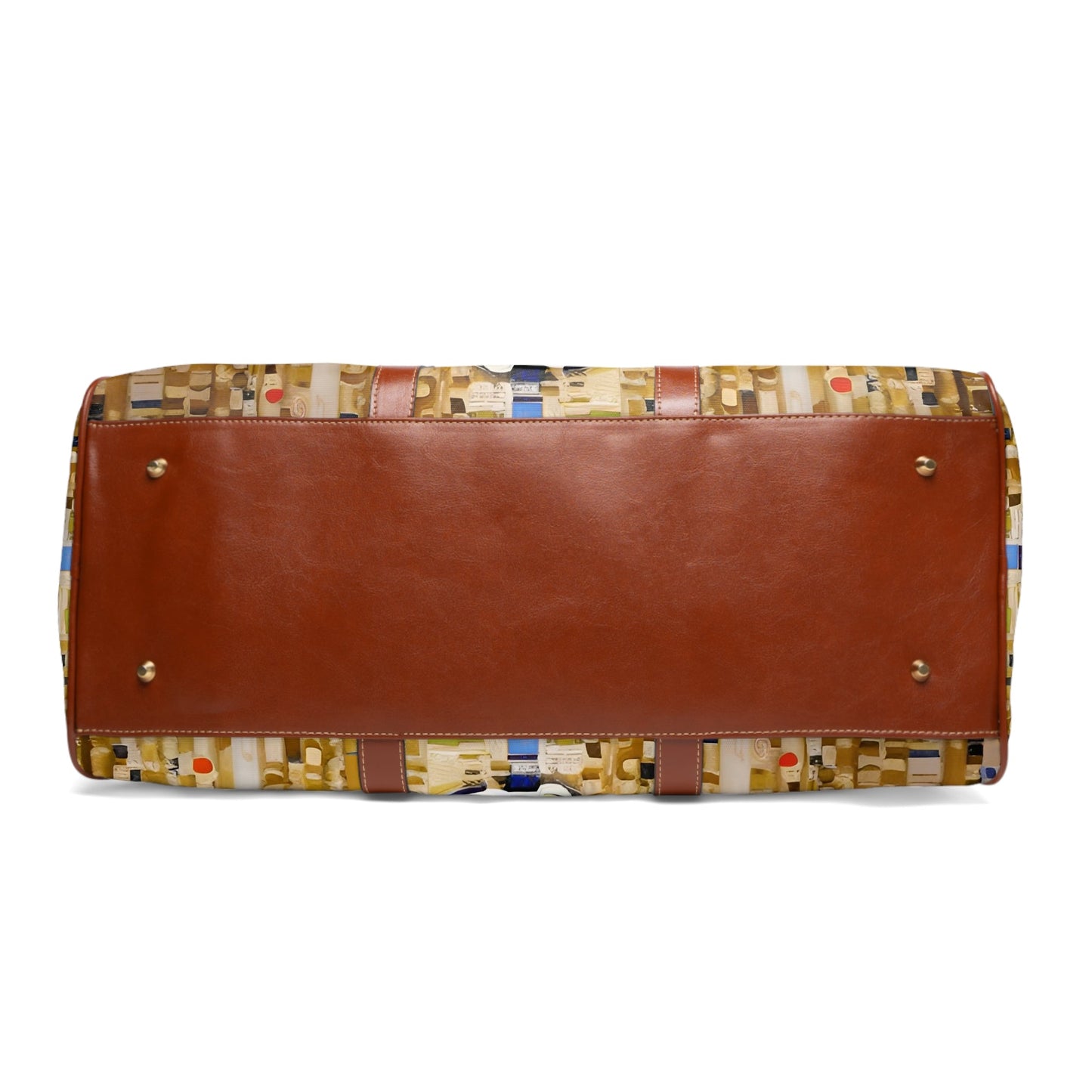 Waterproof Travel Duffle Bag — Modern Mosaic Gold Pattern Printify bakabo.club