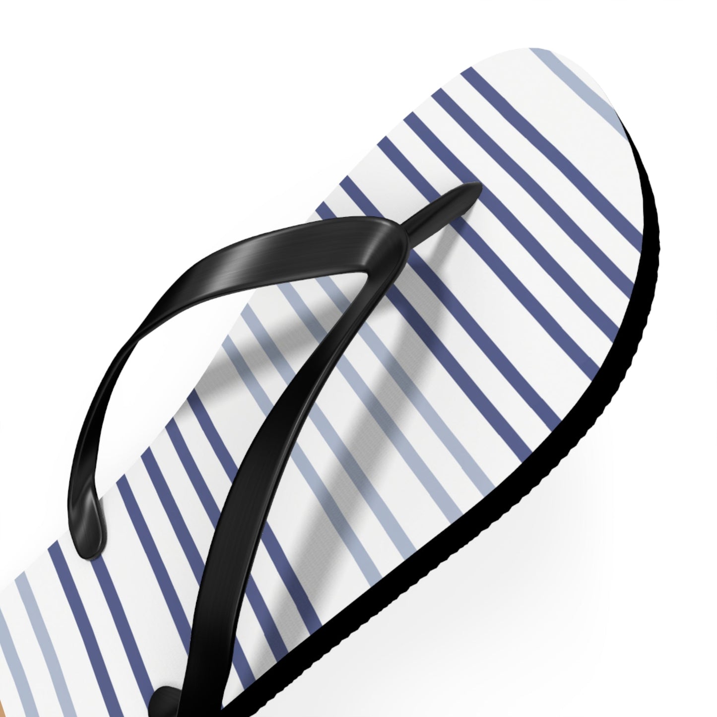 Striped Nautical Flip Flops – Casual Beach Sandals with 'BAK ABO' Accent Printify bakabo.club
