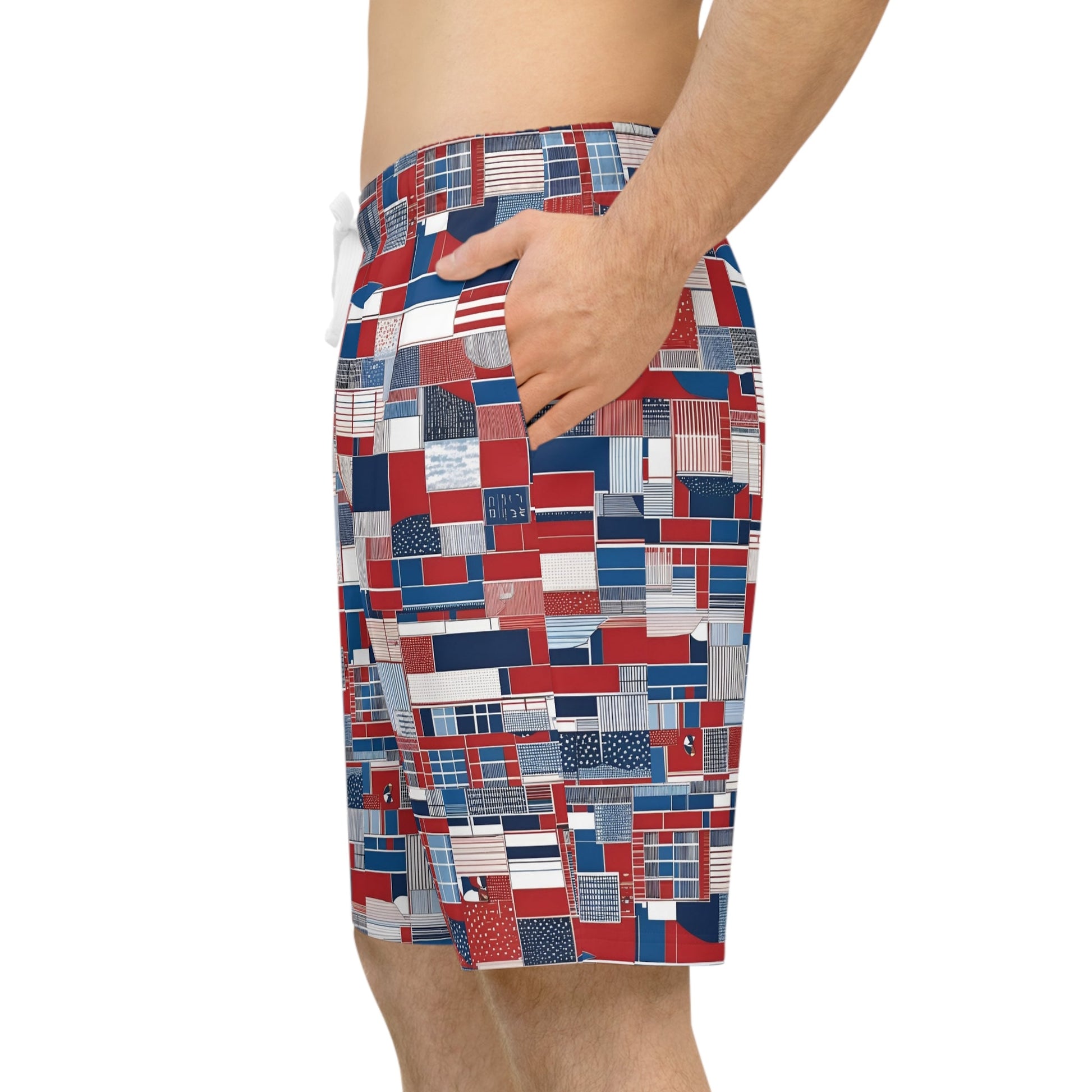 BKS Riviera Blocks™ Athletic Long Shorts Printify bakabo.club