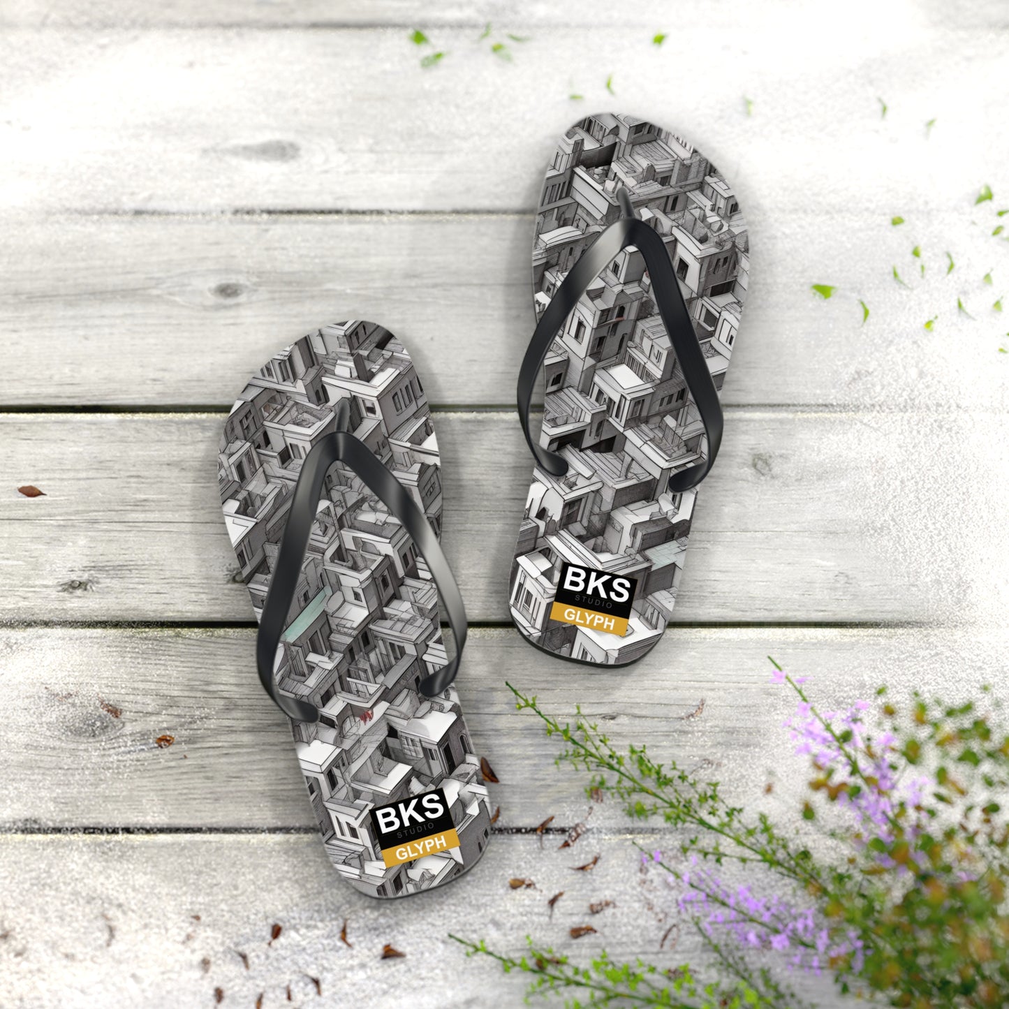 BKS Glyph Escher™ Flip Flops