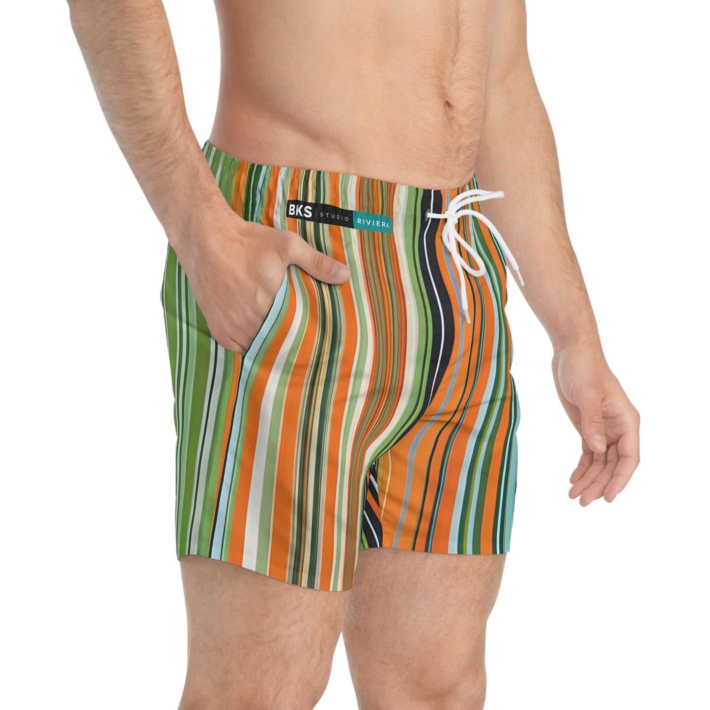 BKS Riviera Striped Green™ Swim Trunks