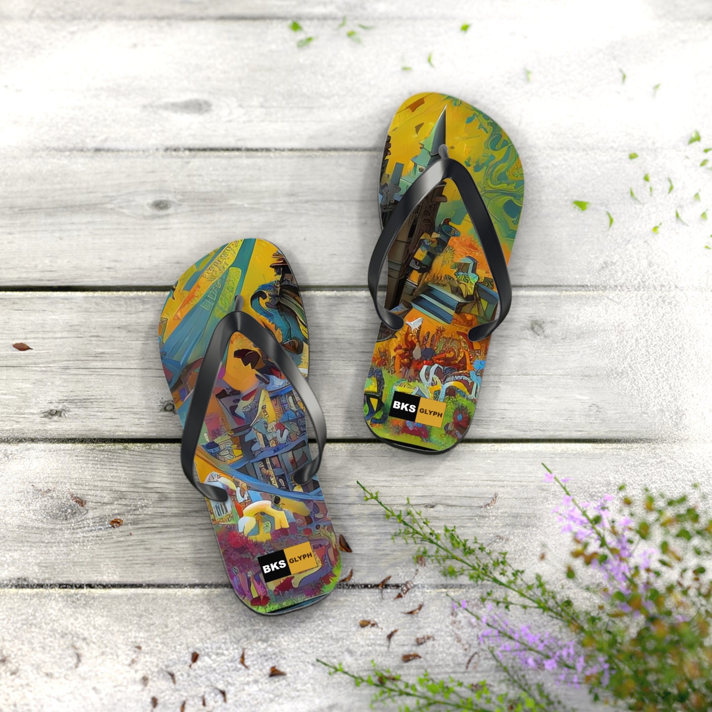 BKS Glyph Castle™ Flip Flops