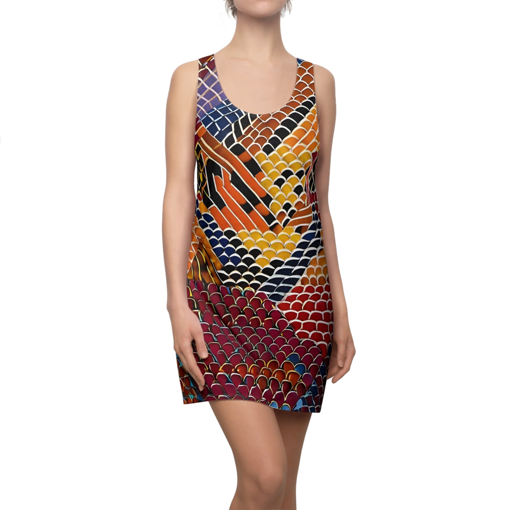 Koi Scale Racerback Dress — Vibrant Japanese Fish Print Printify bakabo.club