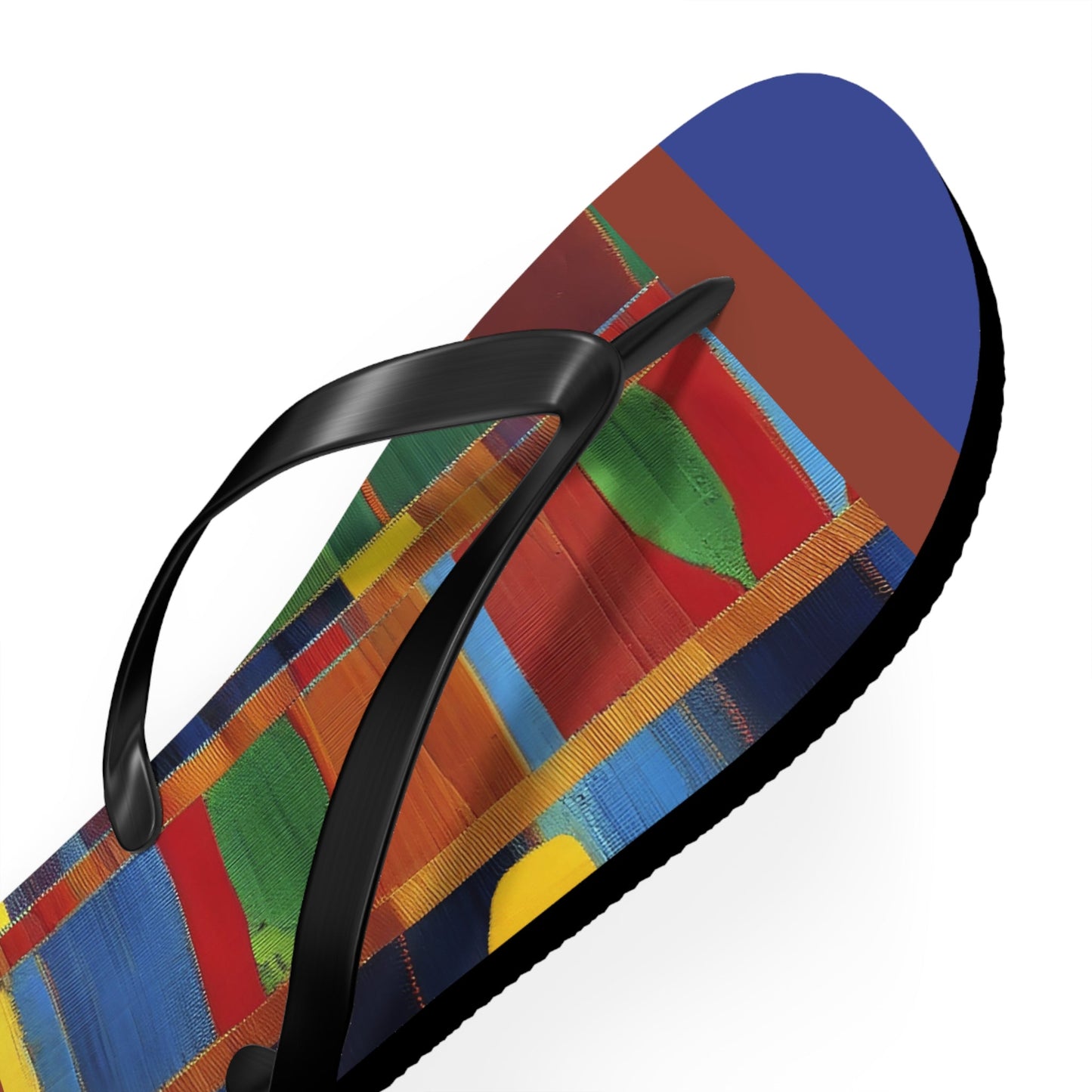 Colorblocked Abstract Flip Flops – Bright Geometric Summer Sandals Printify bakabo.club