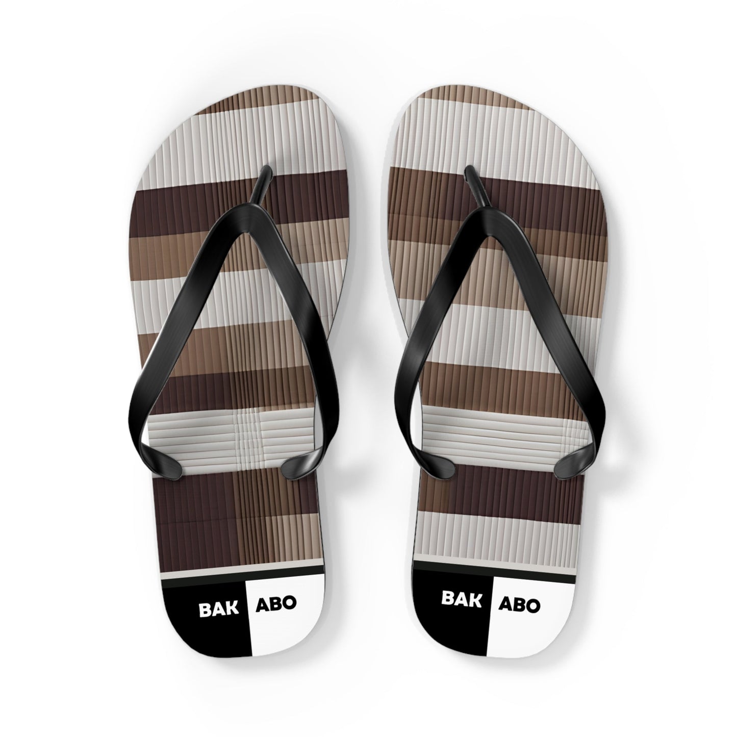 Monochrome Beetle Pattern Flip Flops — Black & White Bug Print Summer Sandals Printify bakabo.club