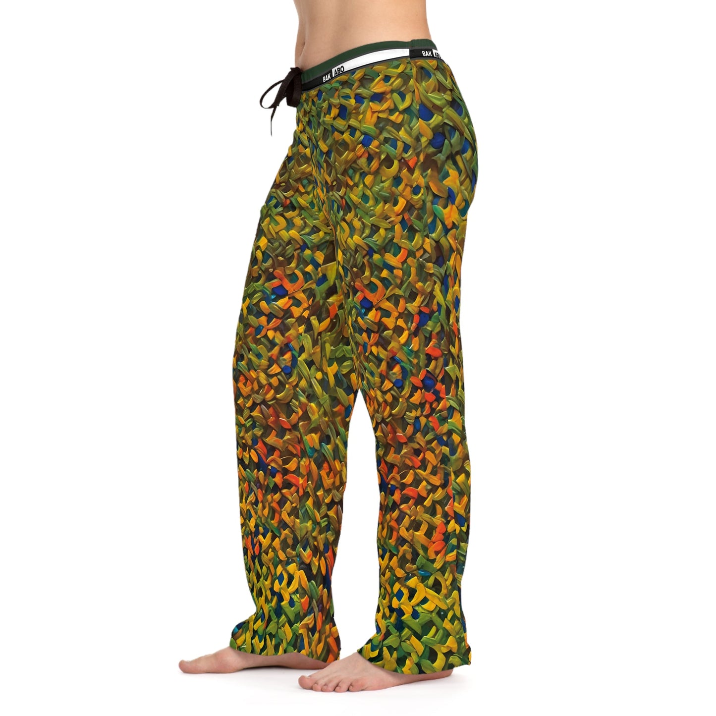 Knit-Pattern Lounge Pajama Pants — Cozy Multicolor Women's Sleepwear Printify bakabo.club