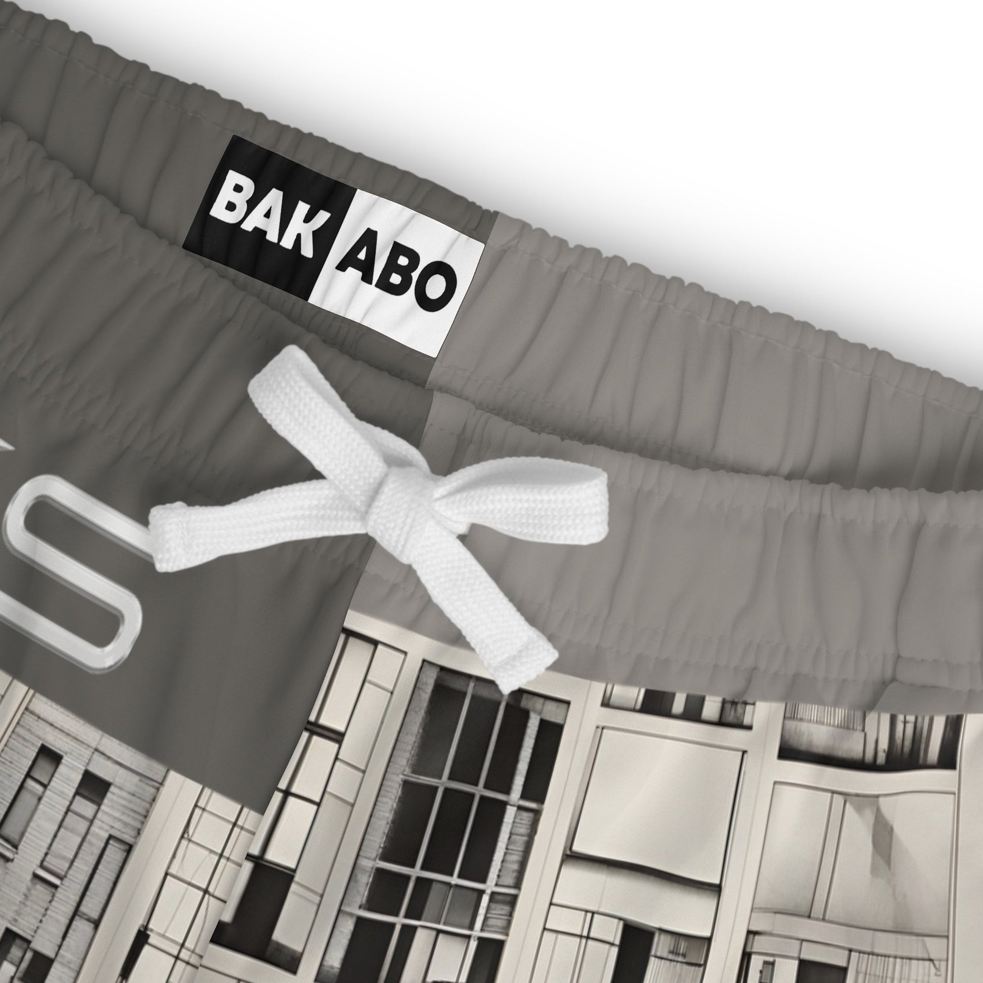 Athletic Shorts — Monochrome Architectural Grid Print (BKS) Printify bakabo.club