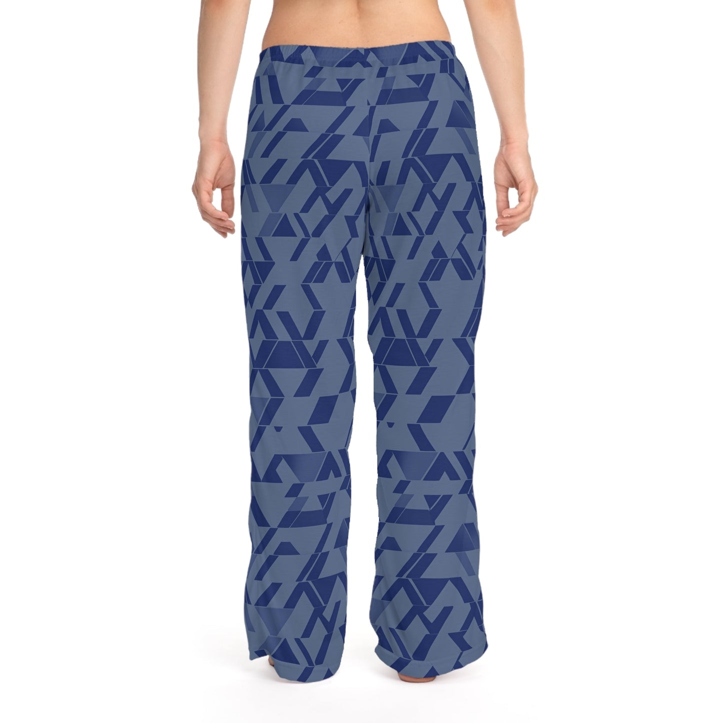 Geometric Navy Blue Women's Pajama Pants — Relaxed Lounge Sleepwear Printify bakabo.club