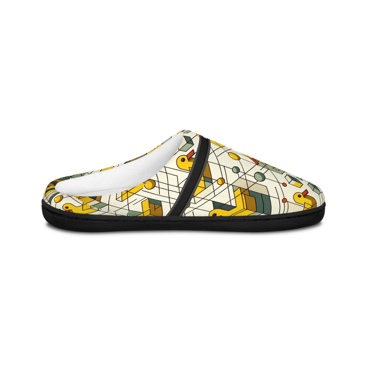 Patterned Indoor Slippers — Geometric Yellow Duck Print BakAbo Studio BKS bakabo.club