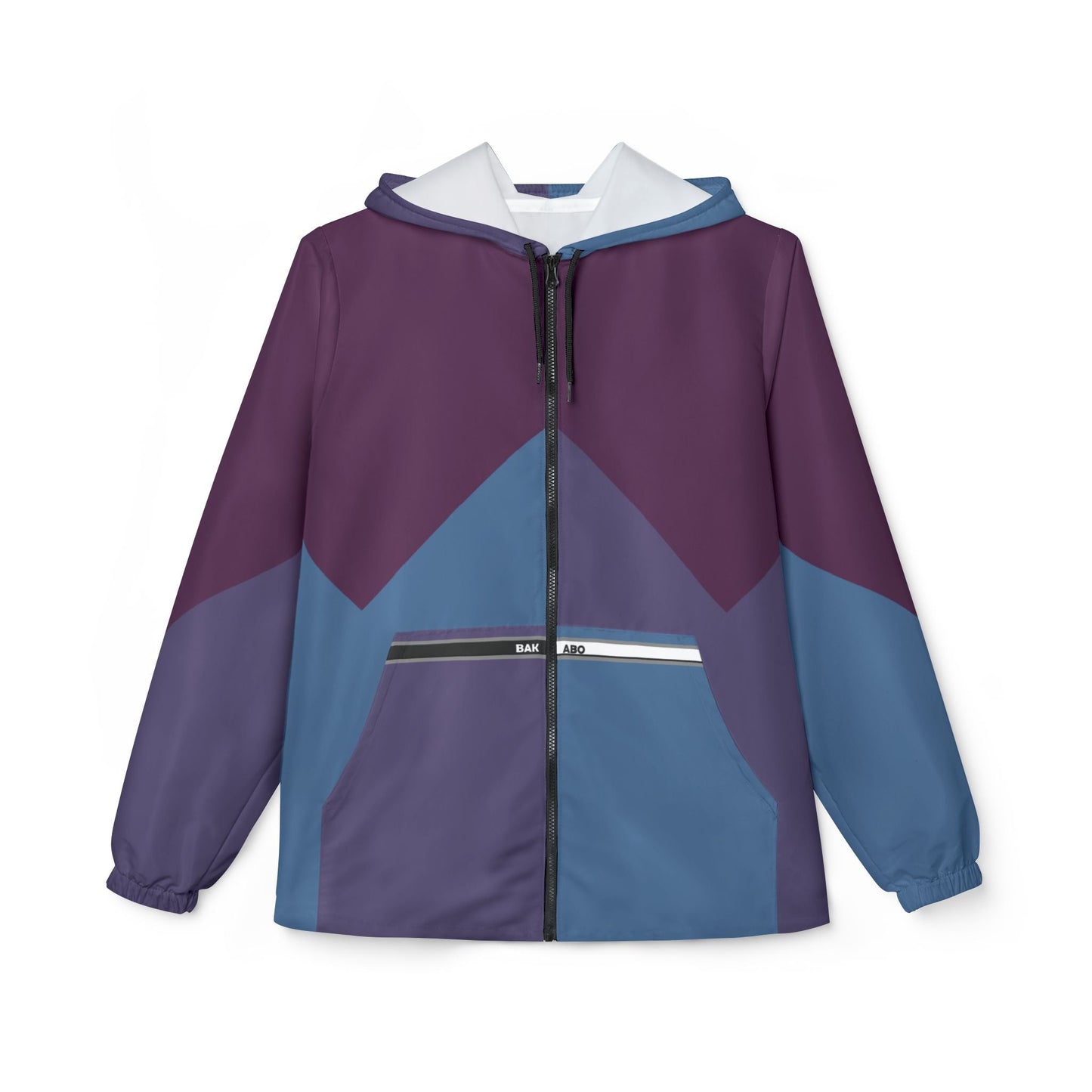 Colorblock Chevron Windbreaker Jacket — Lightweight Hooded AOP Outerwear Printify bakabo.club
