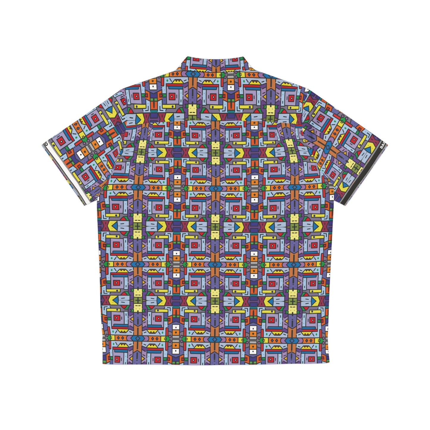 Retro Geo Pattern Hawaiian Shirt Printify bakabo.club