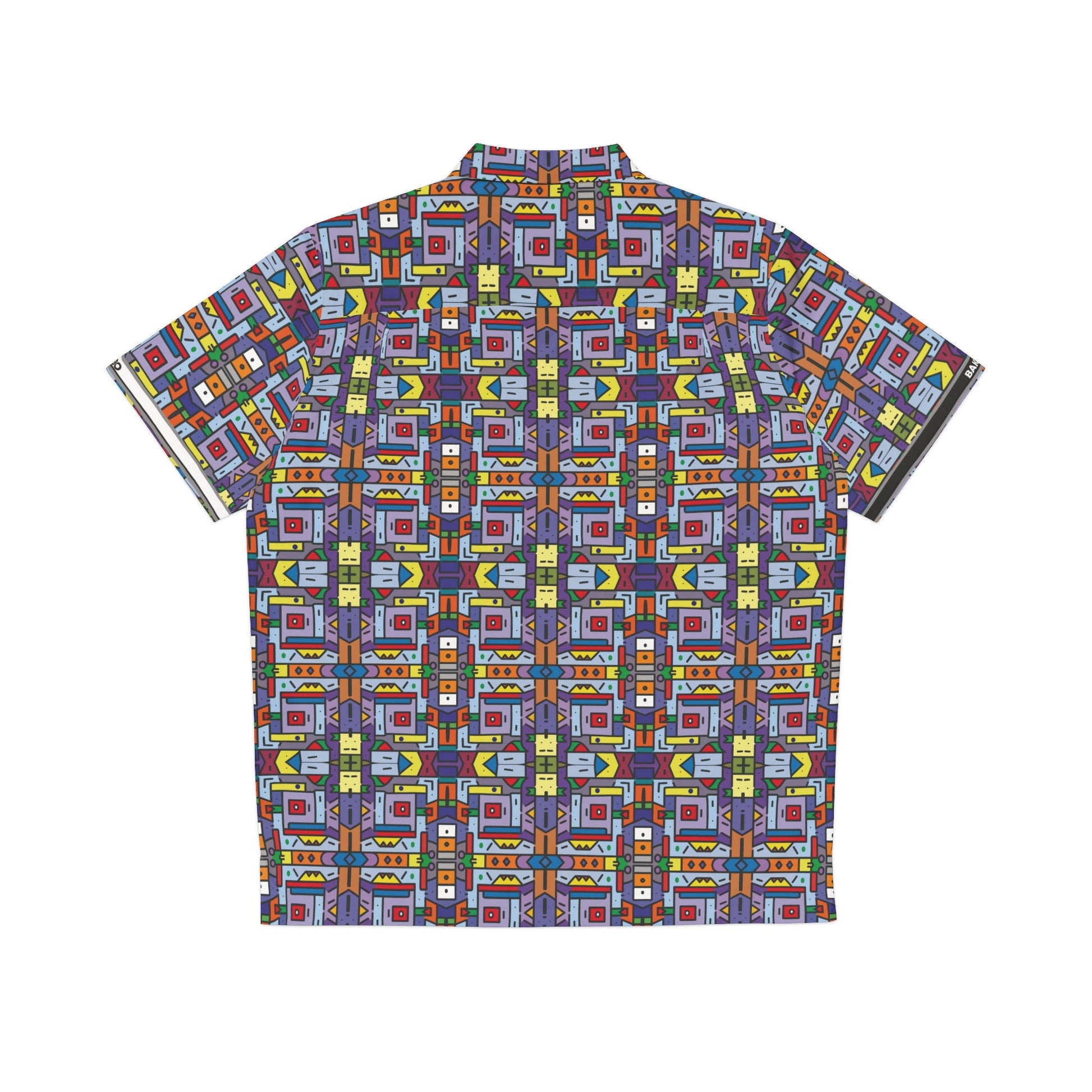 Retro Geo Pattern Hawaiian Shirt Printify bakabo.club