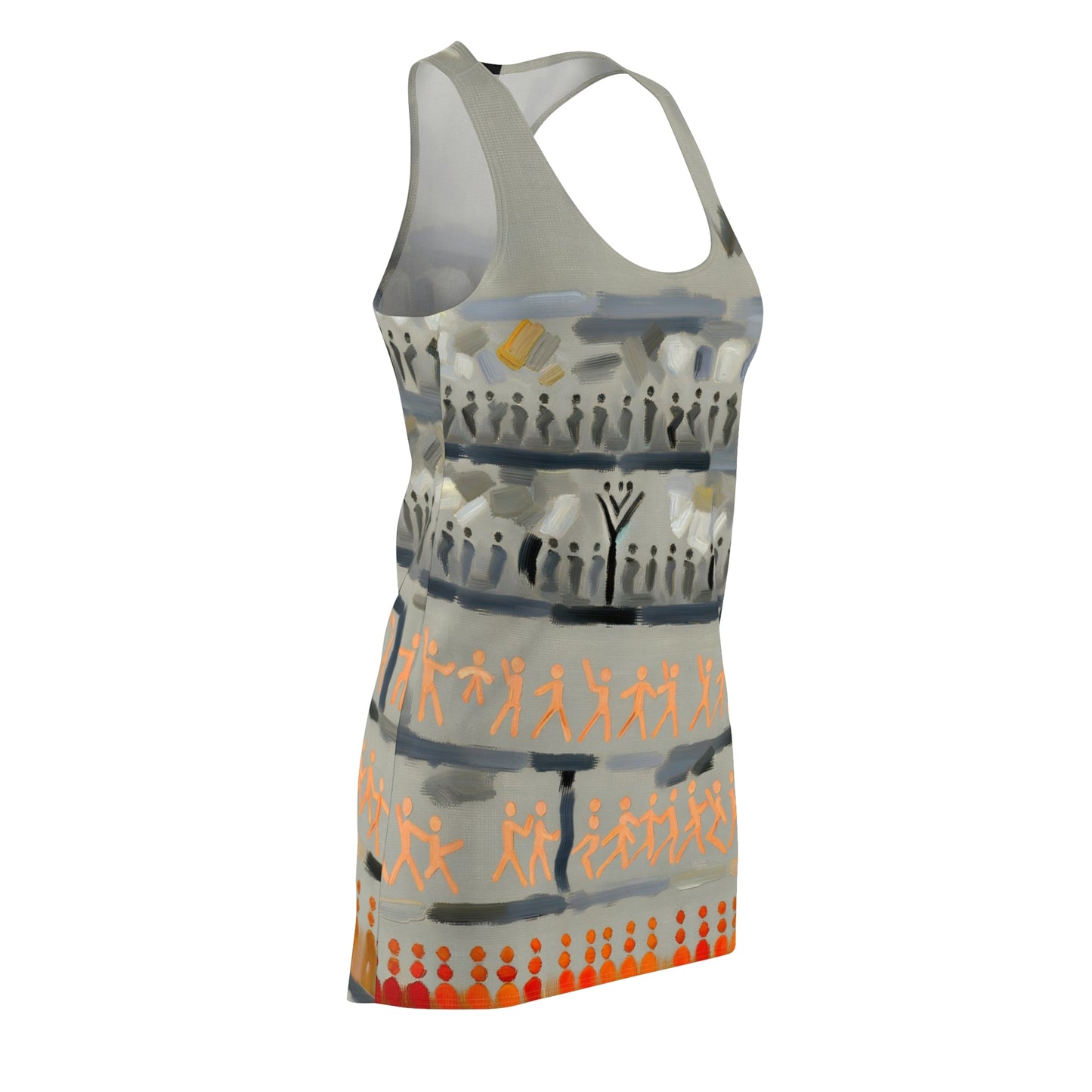 Racerback Dress — Abstract Tribal Stripe Print Printify bakabo.club