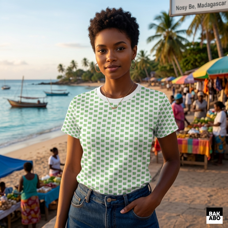 T-shirt con taglio e cucito da donna BaktextA